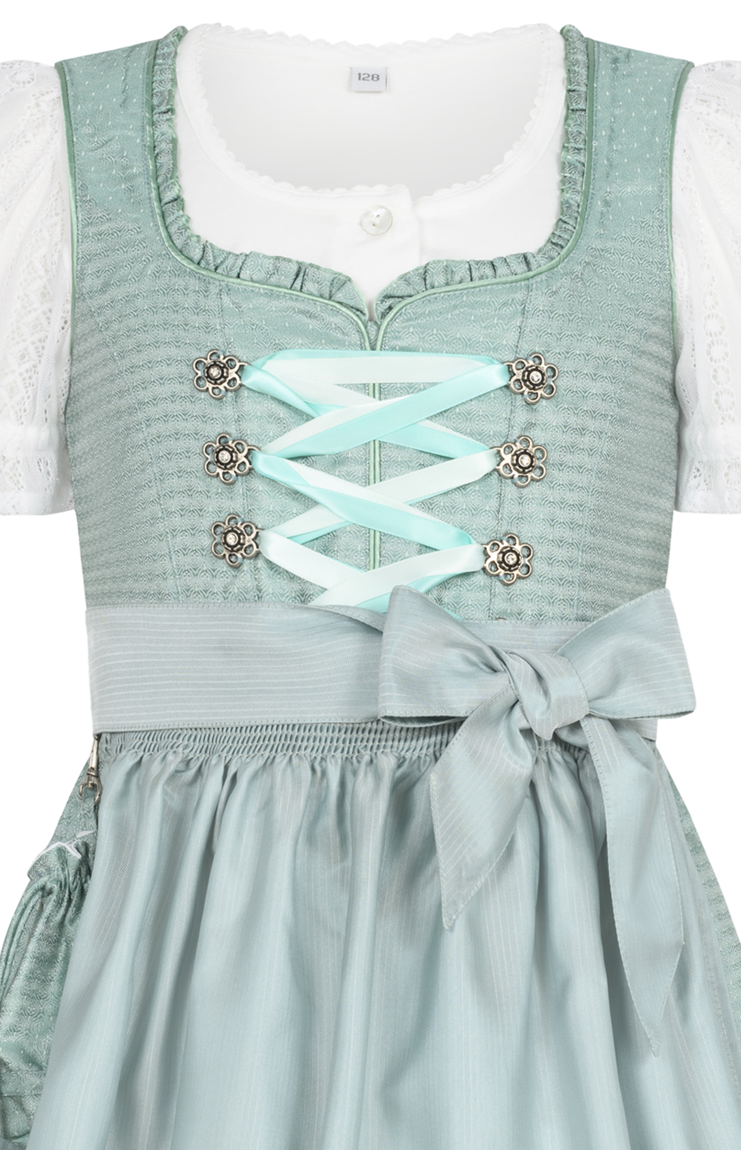Kinderdirndl Gabrina in Grün, 3-teiliges Set
