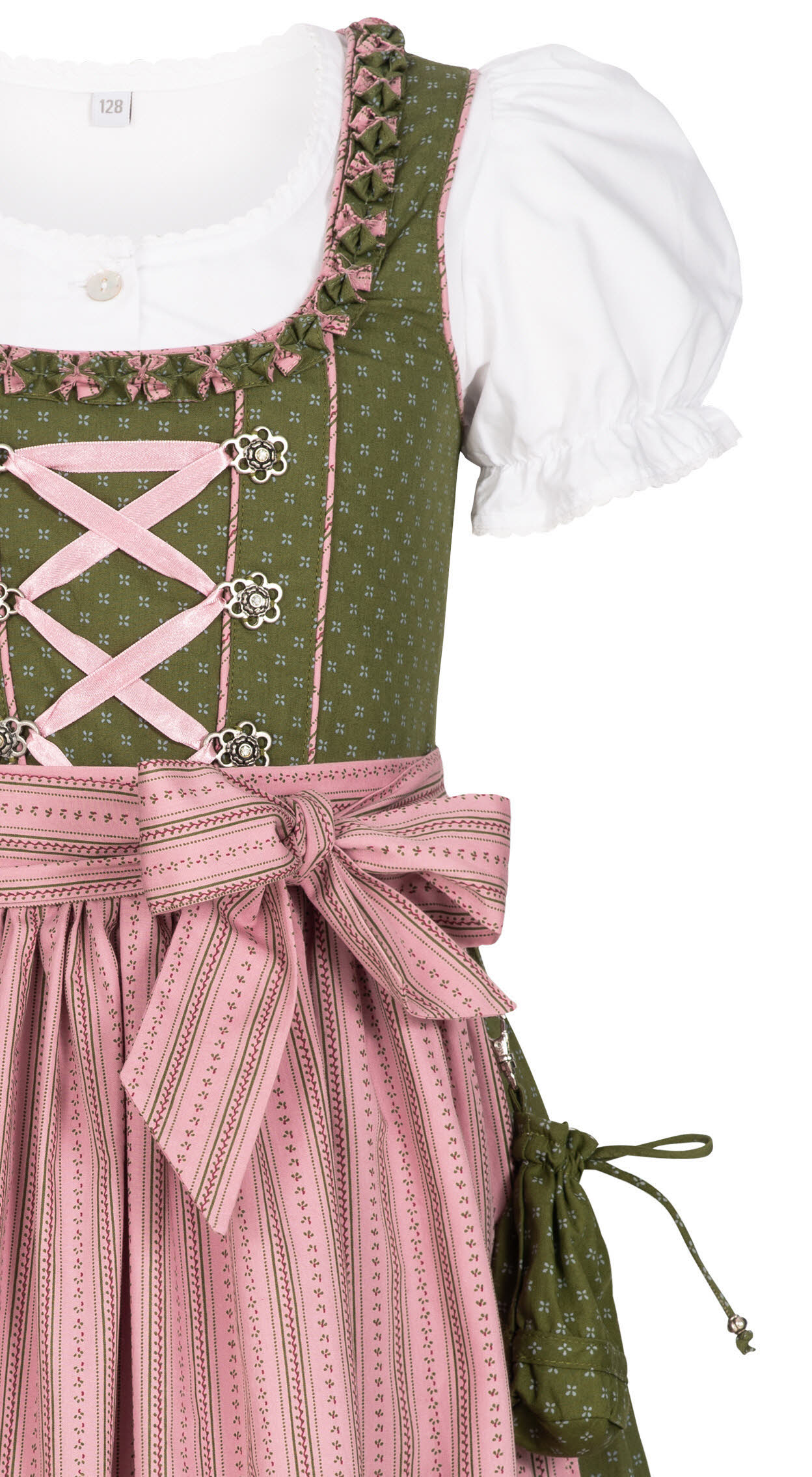 Kinderdirndl Nabilia in Grün, 3-teiliges Set
