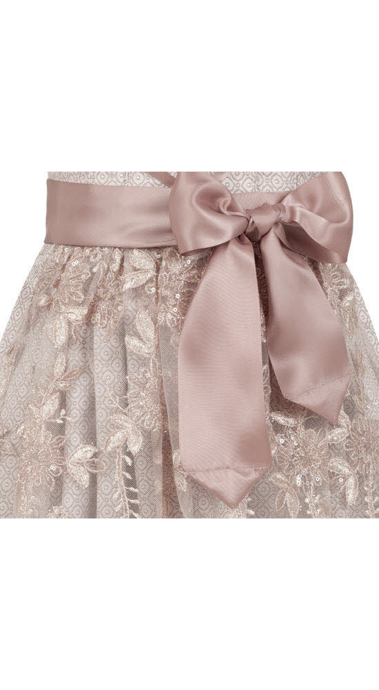 Kinderdirndl Stella in Taupe, 3-teiliges Set