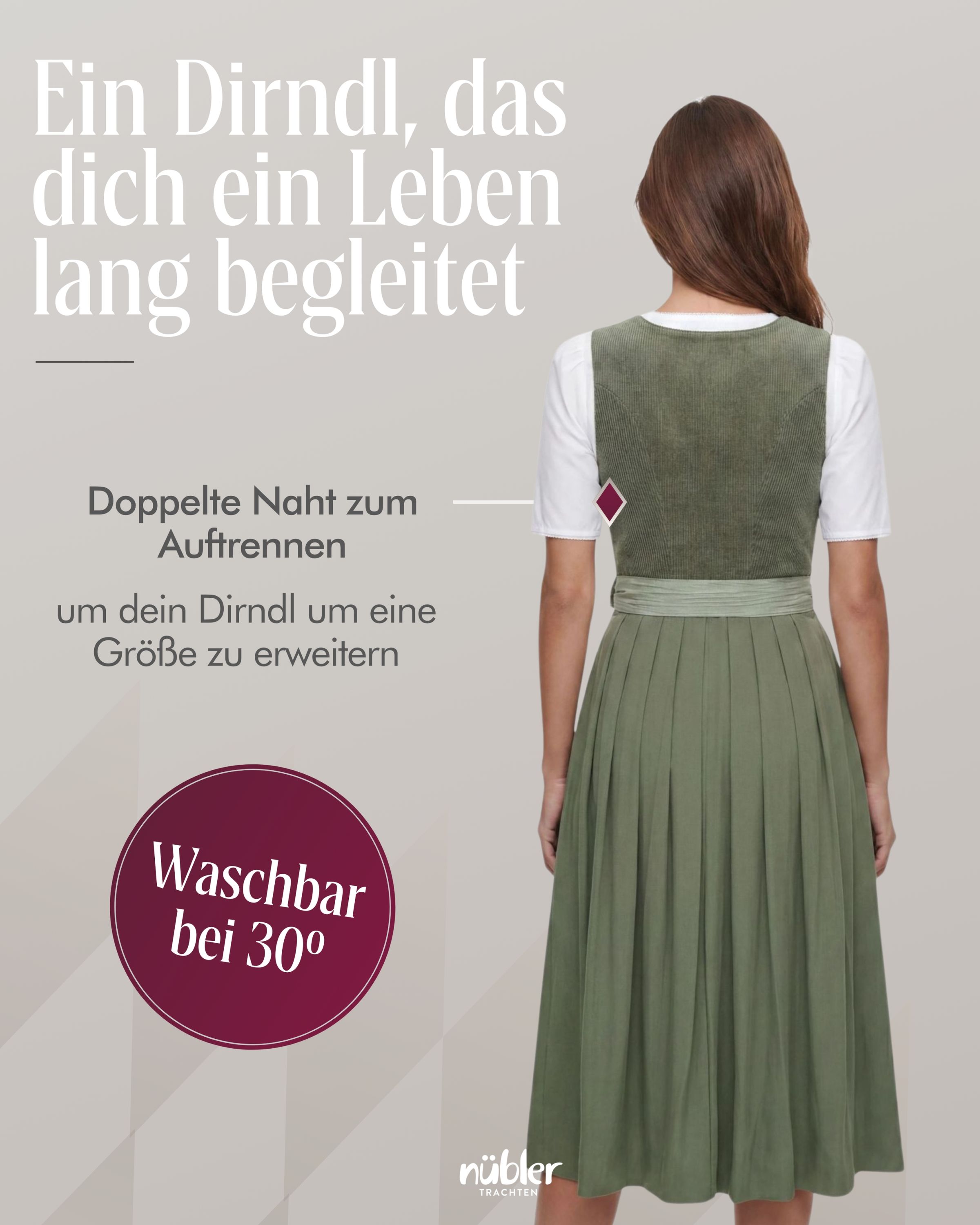 Midi Dirndl Kira in Oliv