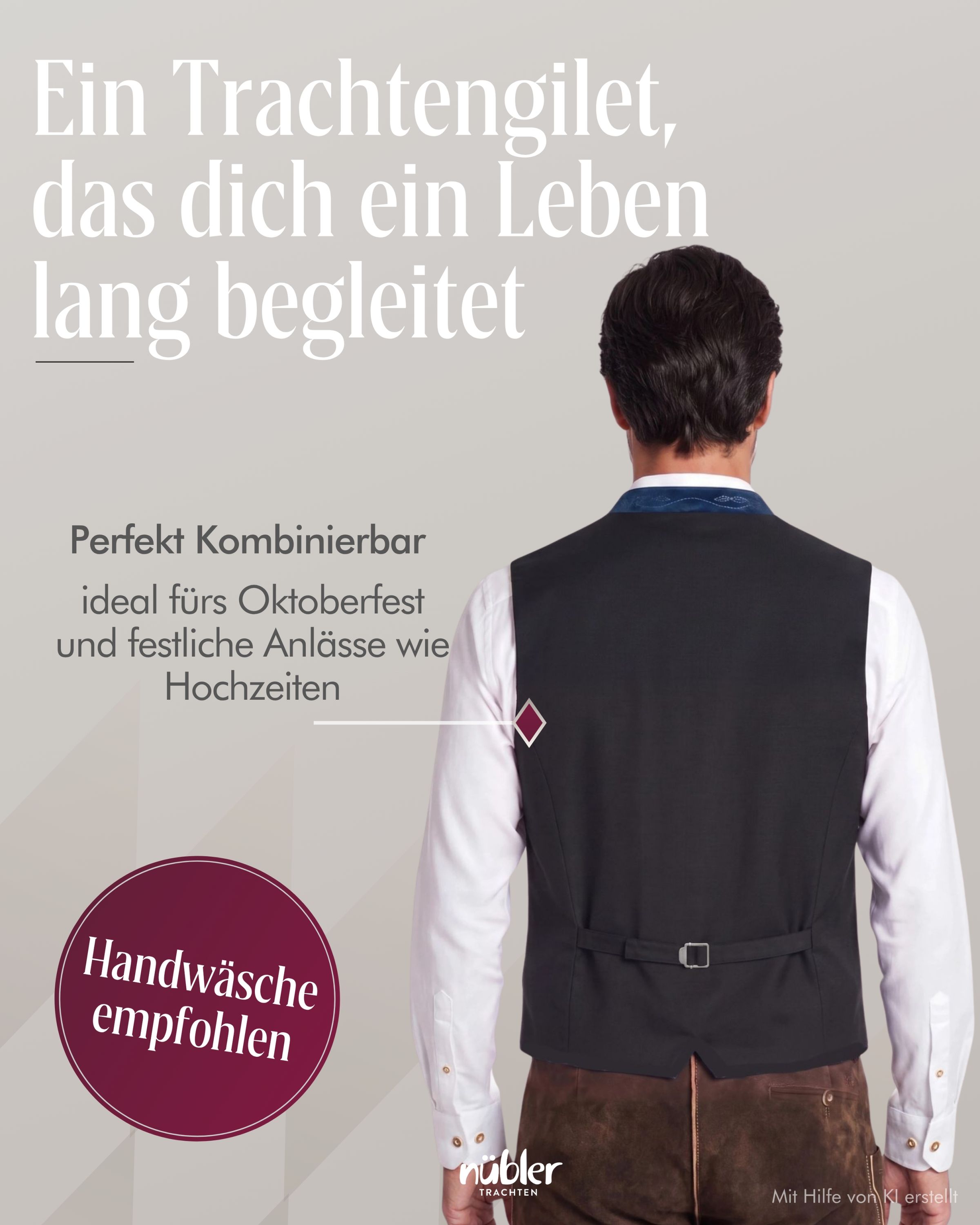 Trachtenweste Konrad in Kornblume von Nübler