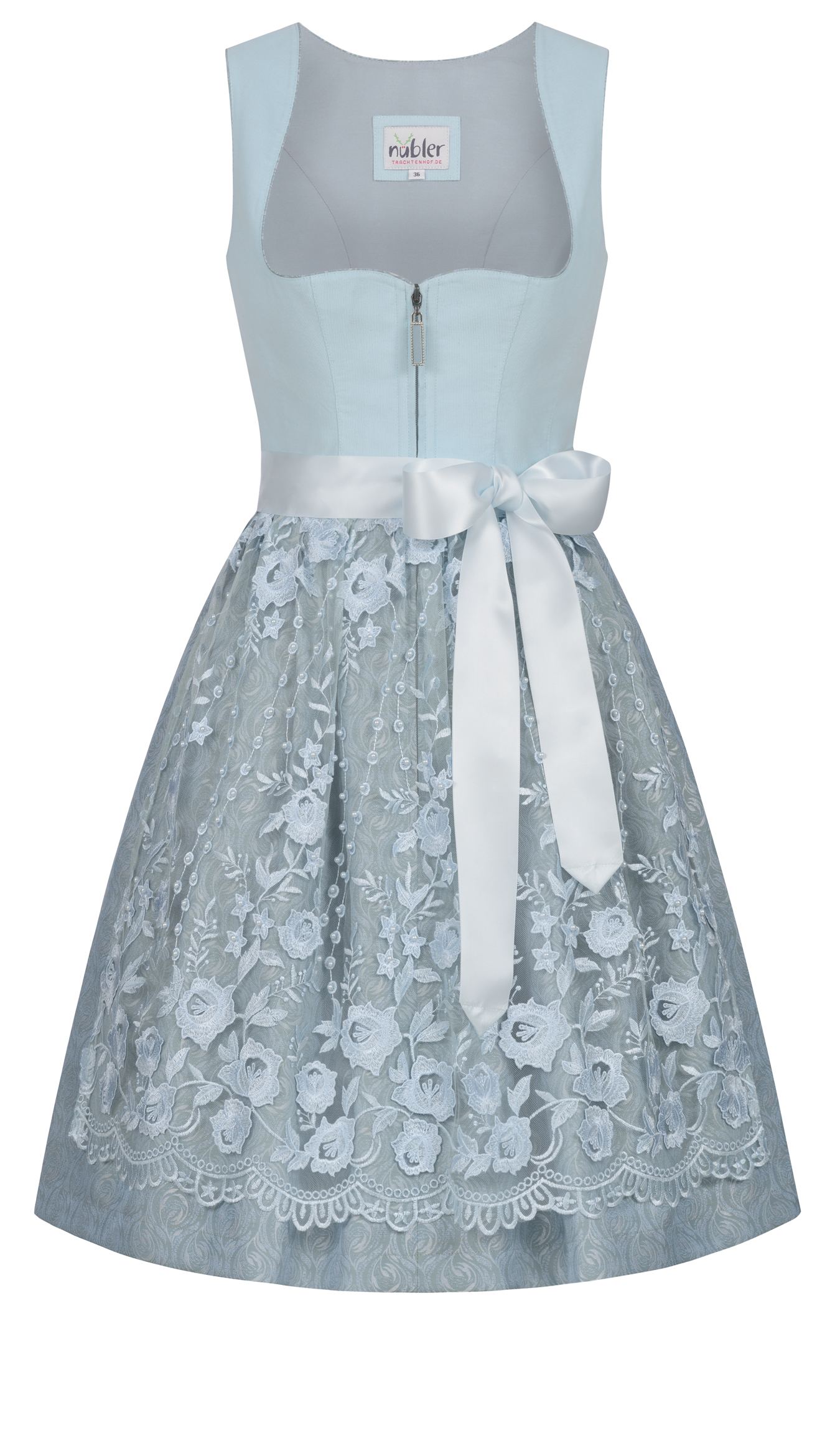 Mini Dirndl Garbine in Hellblau von Nübler