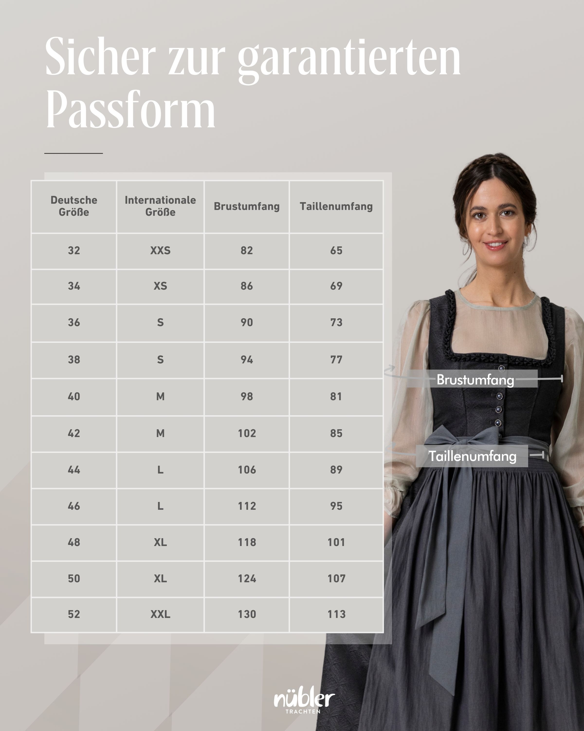 Midi Dirndl Kimberly in Graphit von Nübler