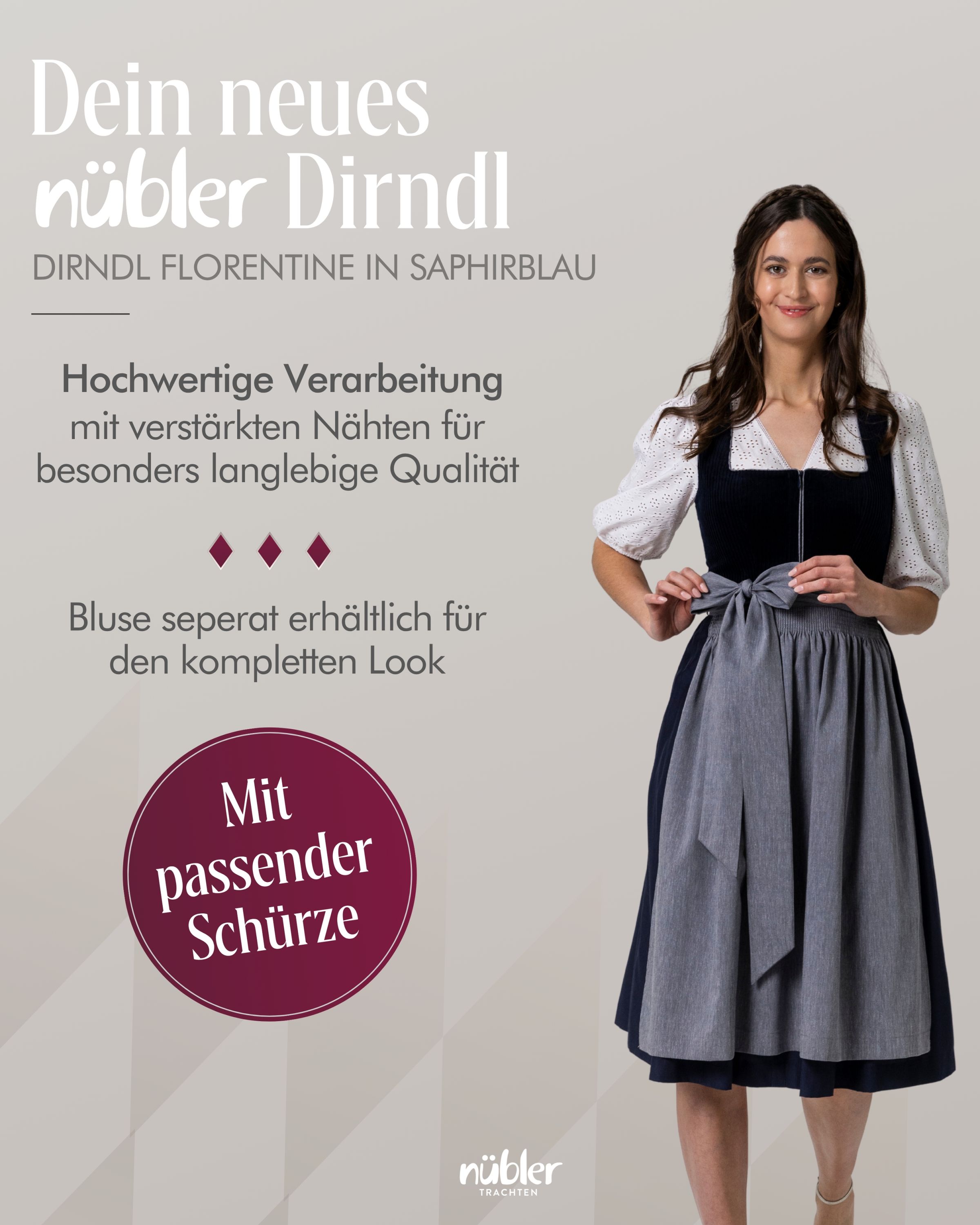 Mini Dirndl Florentine in Royalblau