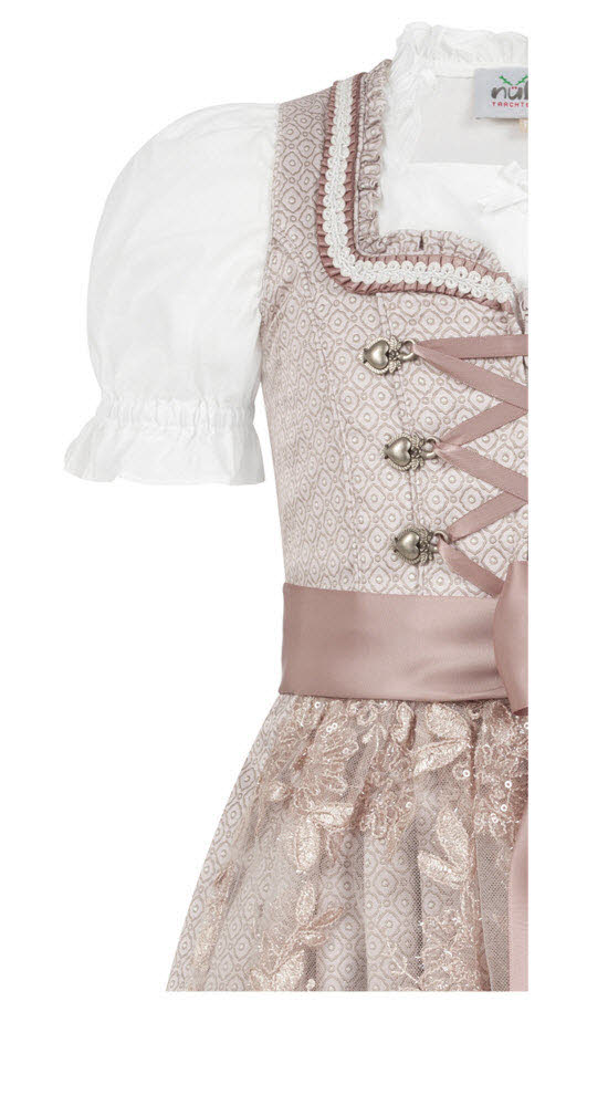 Kinderdirndl Stella in Taupe, 3-teiliges Set