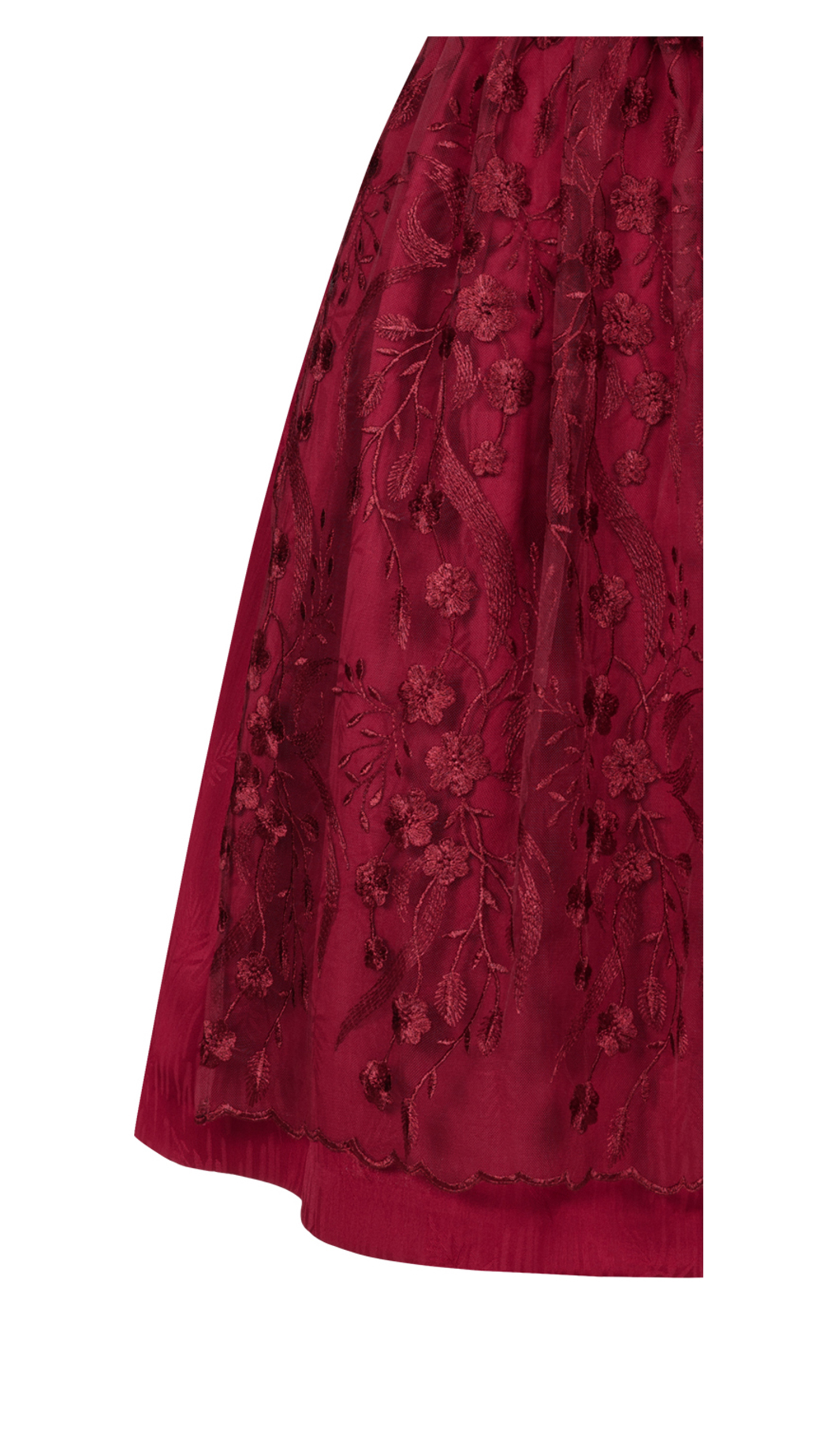 Midi Dirndl Floreta in Herzrot