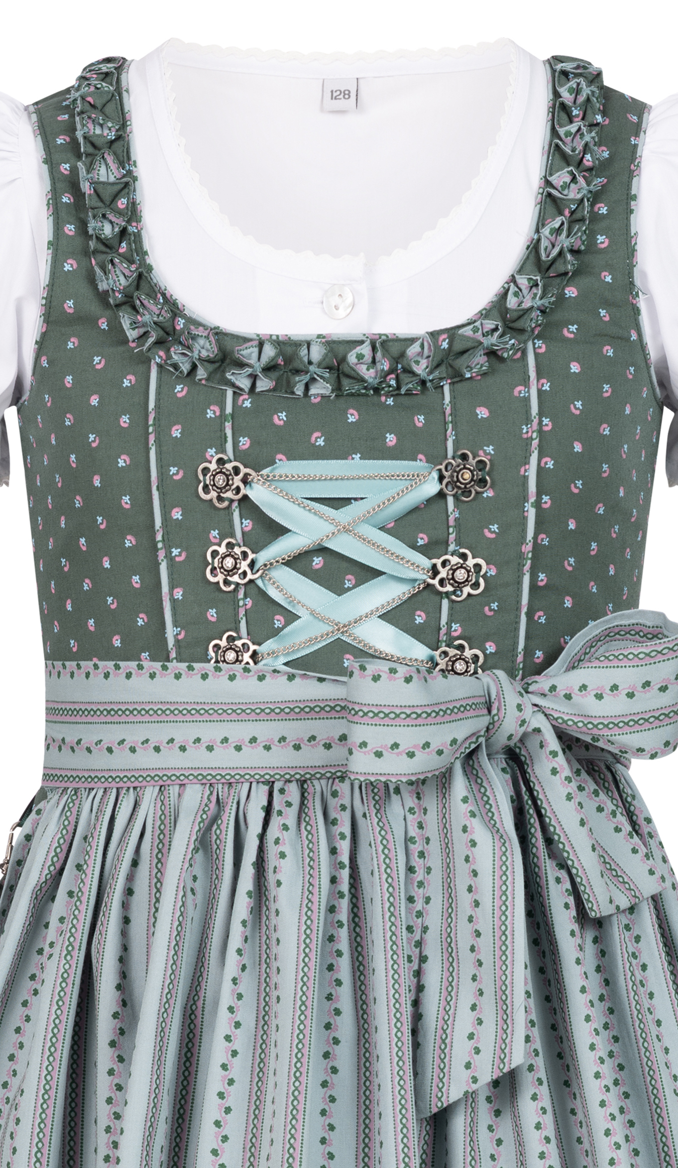 Kinderdirndl Nabila in Petrol, 3-teiliges Set