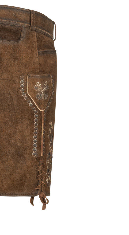 Lederhose kurz Manfred in Braun von Nübler