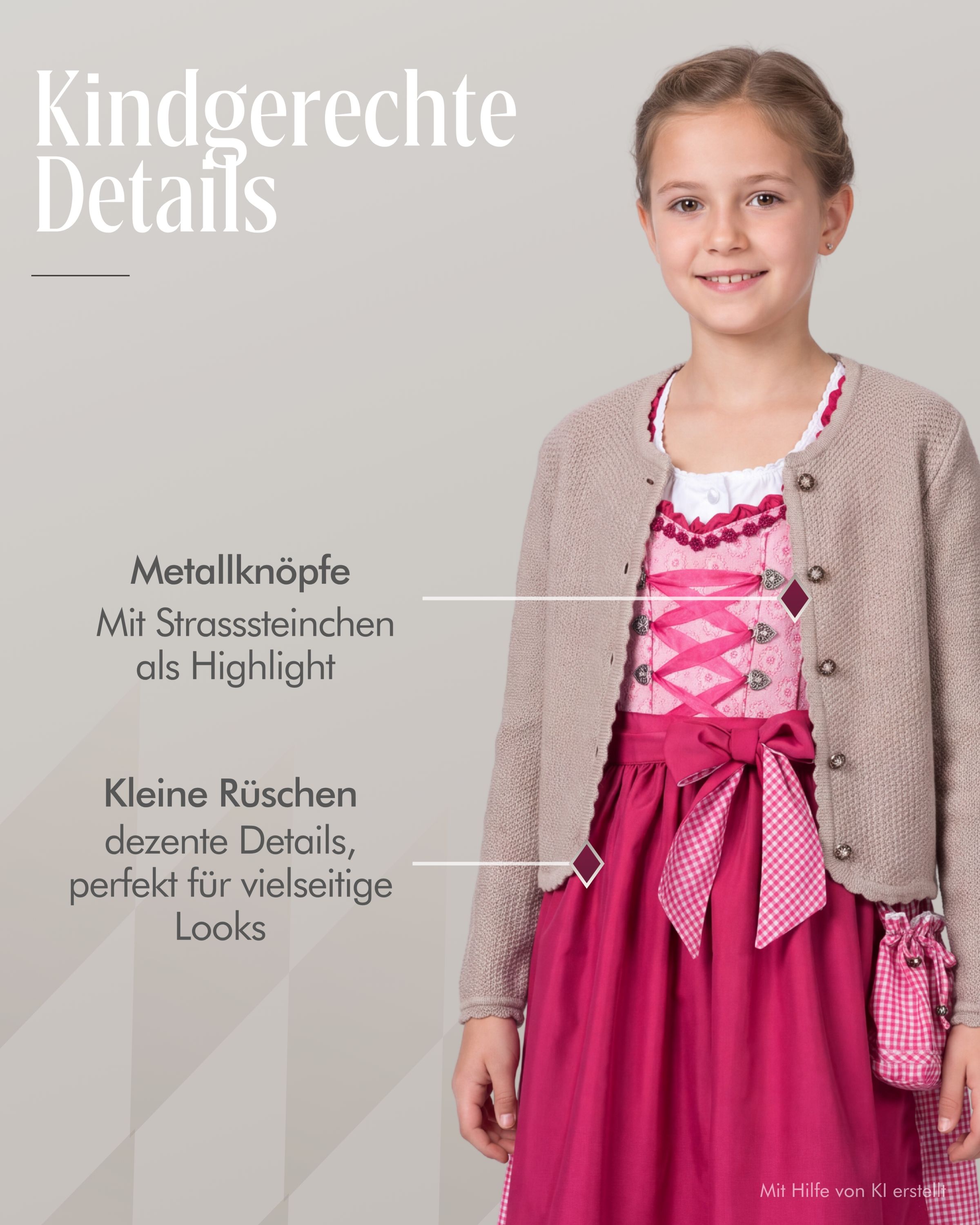 Kinderstrickjacke Yvonne in Natur von Nübler