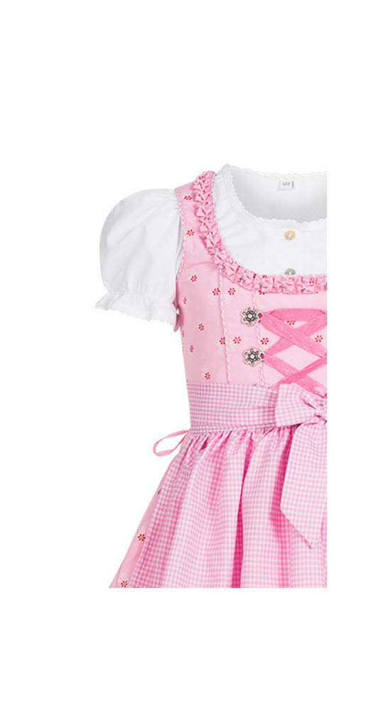 Kinderdirndl Linda in Rosa, 3-teiliges Set