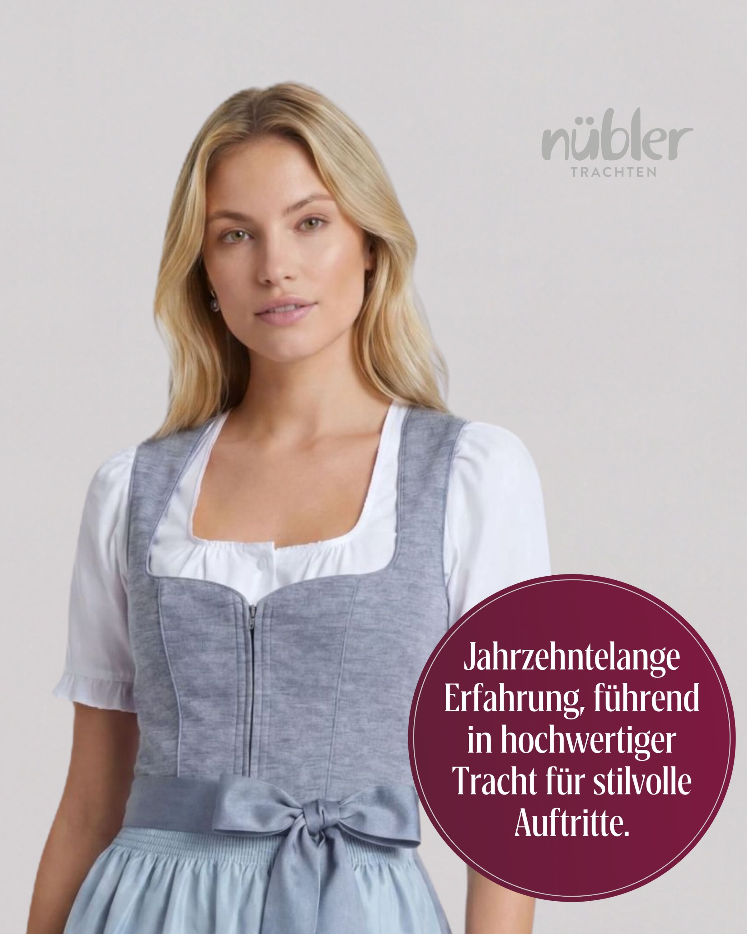 Midi Dirndl Kira in Rauchblau