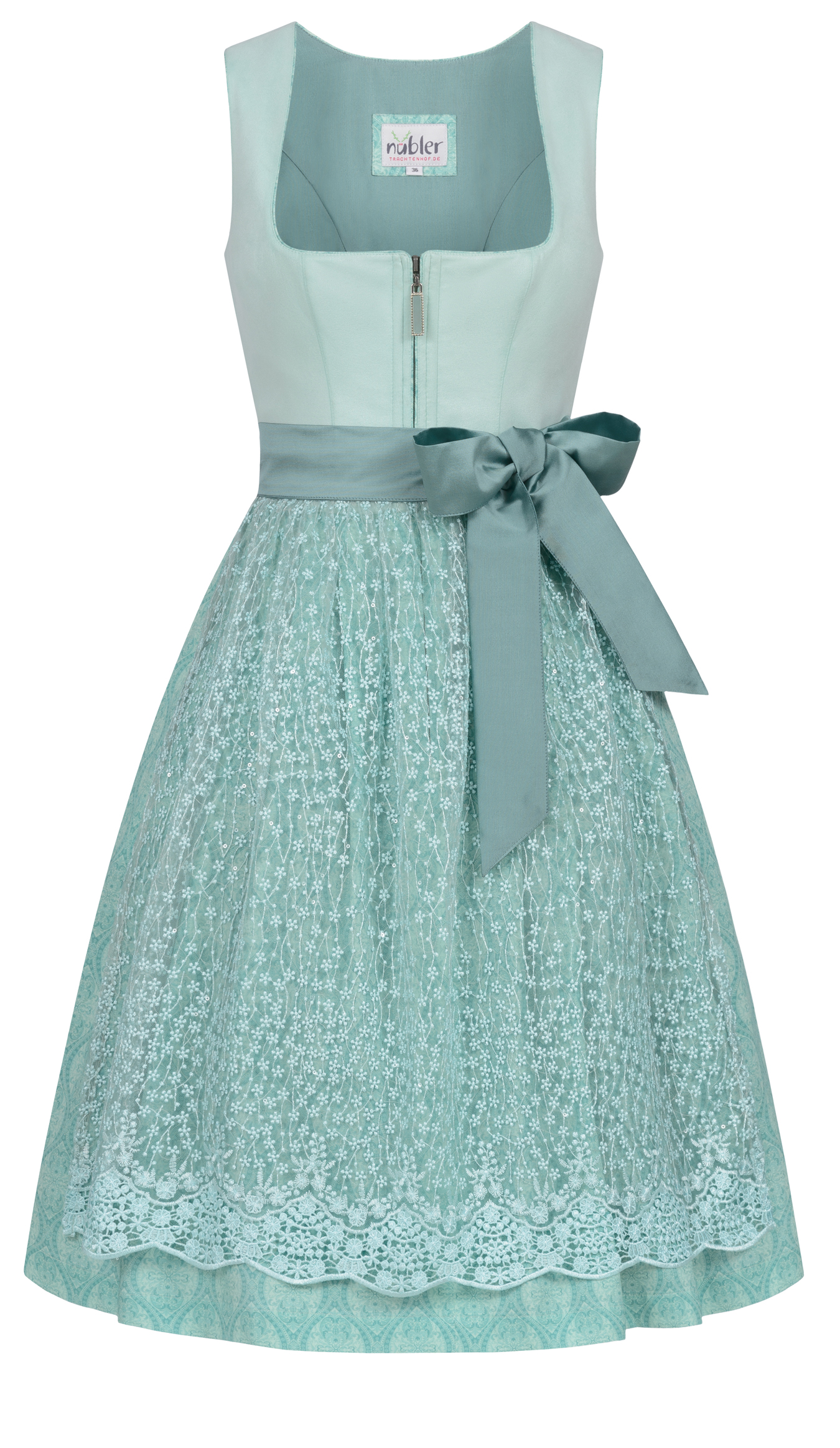 Midi Dirndl Gundi in Aqua von Nübler