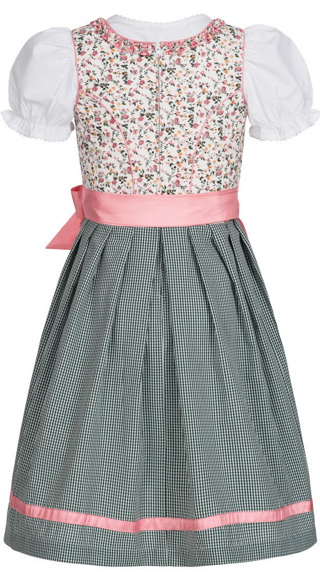 Kinderdirndl Nina in Weiß Rosa, 3-teiliges Set
