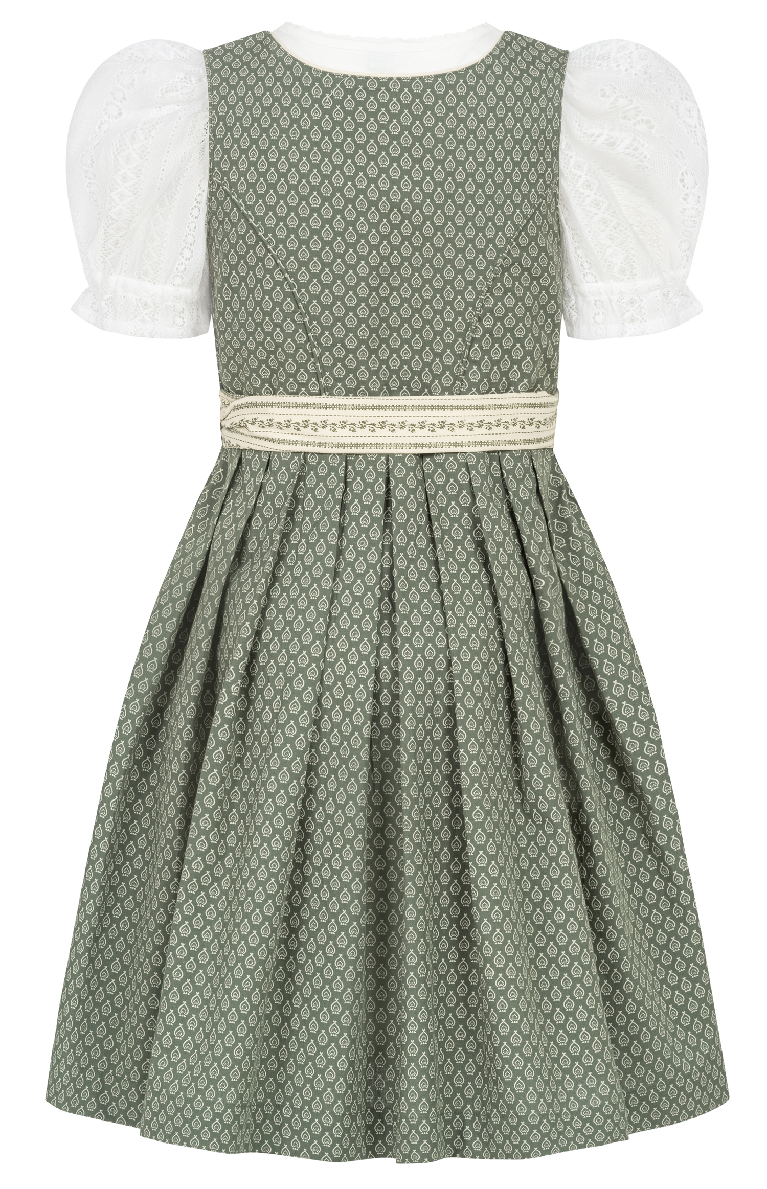 Kinderdirndl Fredericke in Salbei, 3-teiliges Set