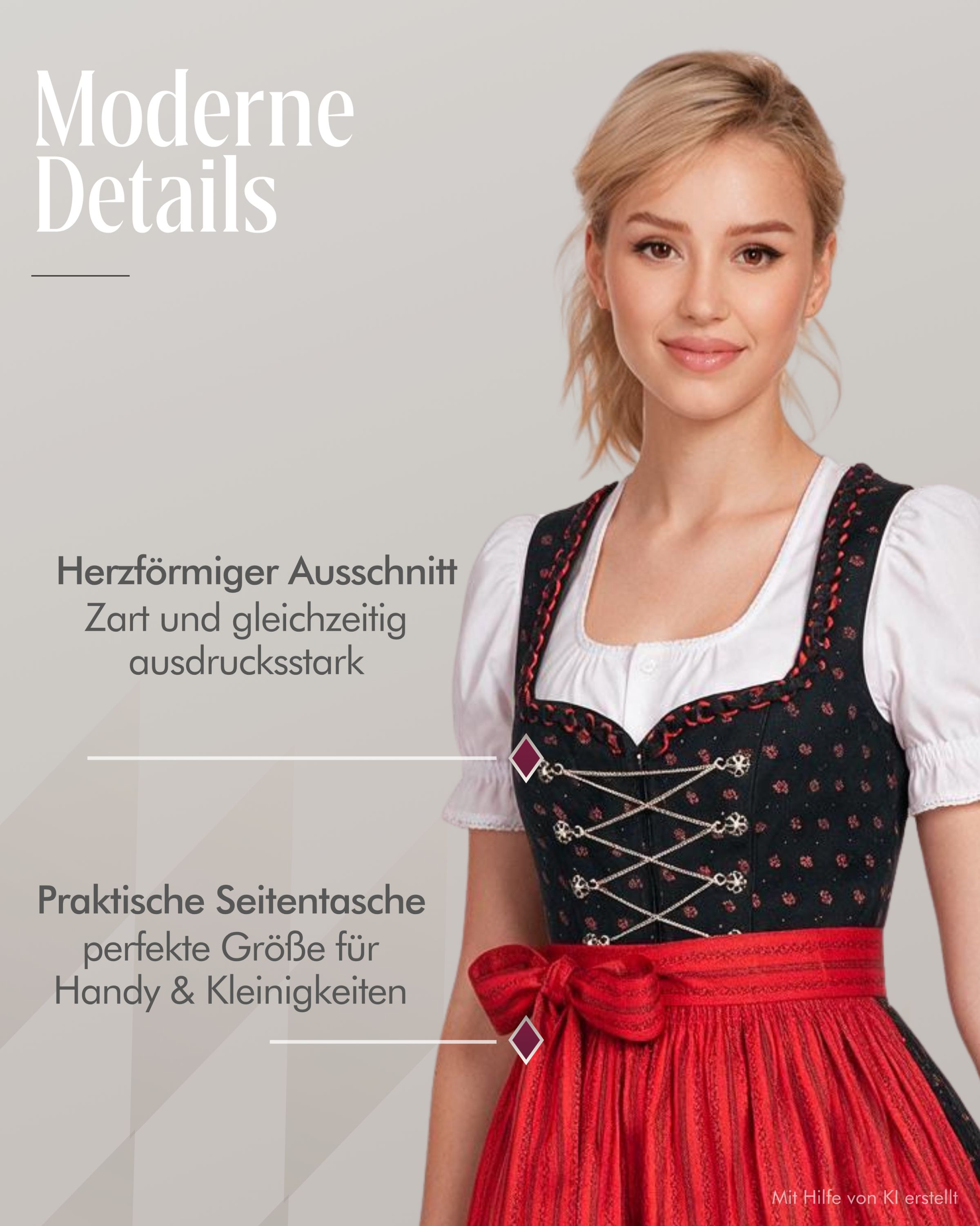 Dirndl lang Thea in Schwarz von Nübler