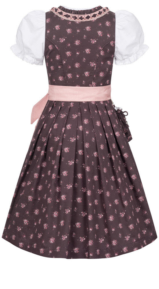 Kinderdirndl Rosalie in Bordeaux Rot, 3-teiliges Set