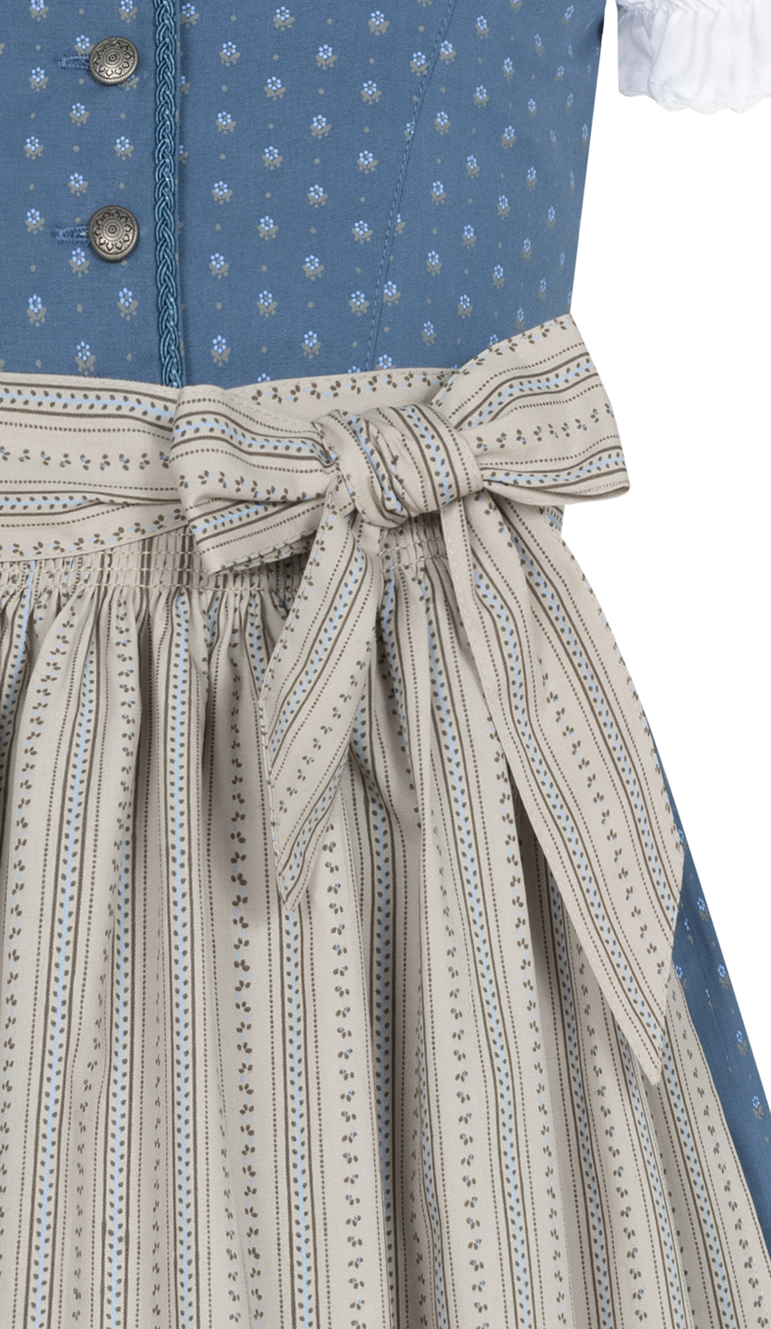 Kinderdirndl Felicitas in Rauchblau, 3-teiliges Set