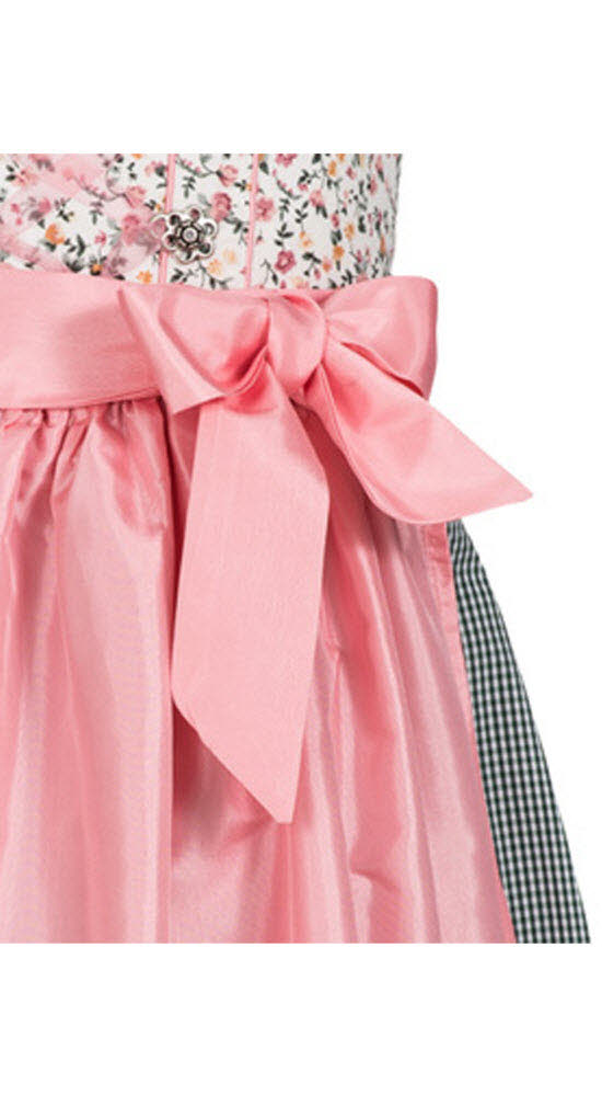 Kinderdirndl Nina in Weiß Rosa, 3-teiliges Set