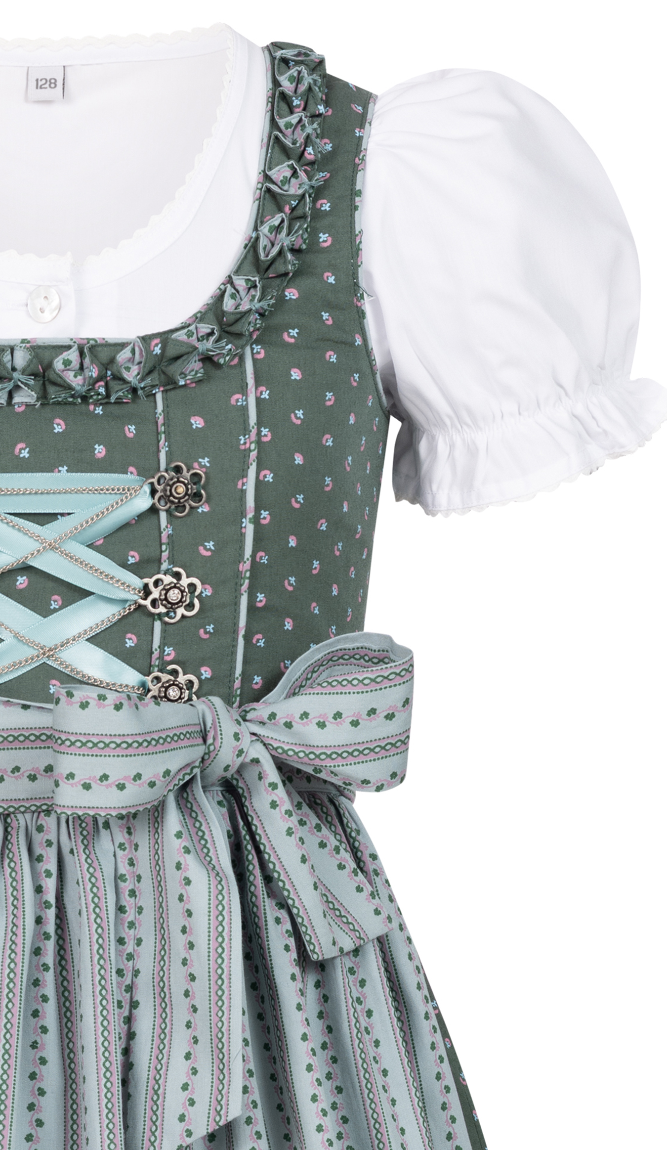 Kinderdirndl Nabila in Petrol, 3-teiliges Set