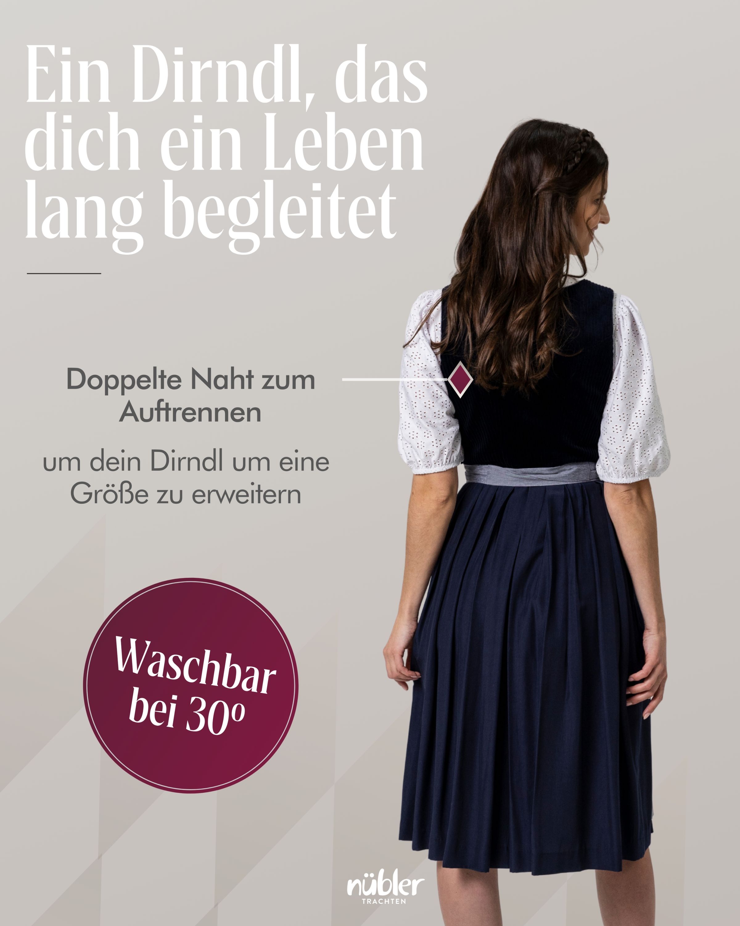 Maxi Dirndl Florentine in Saphirblau