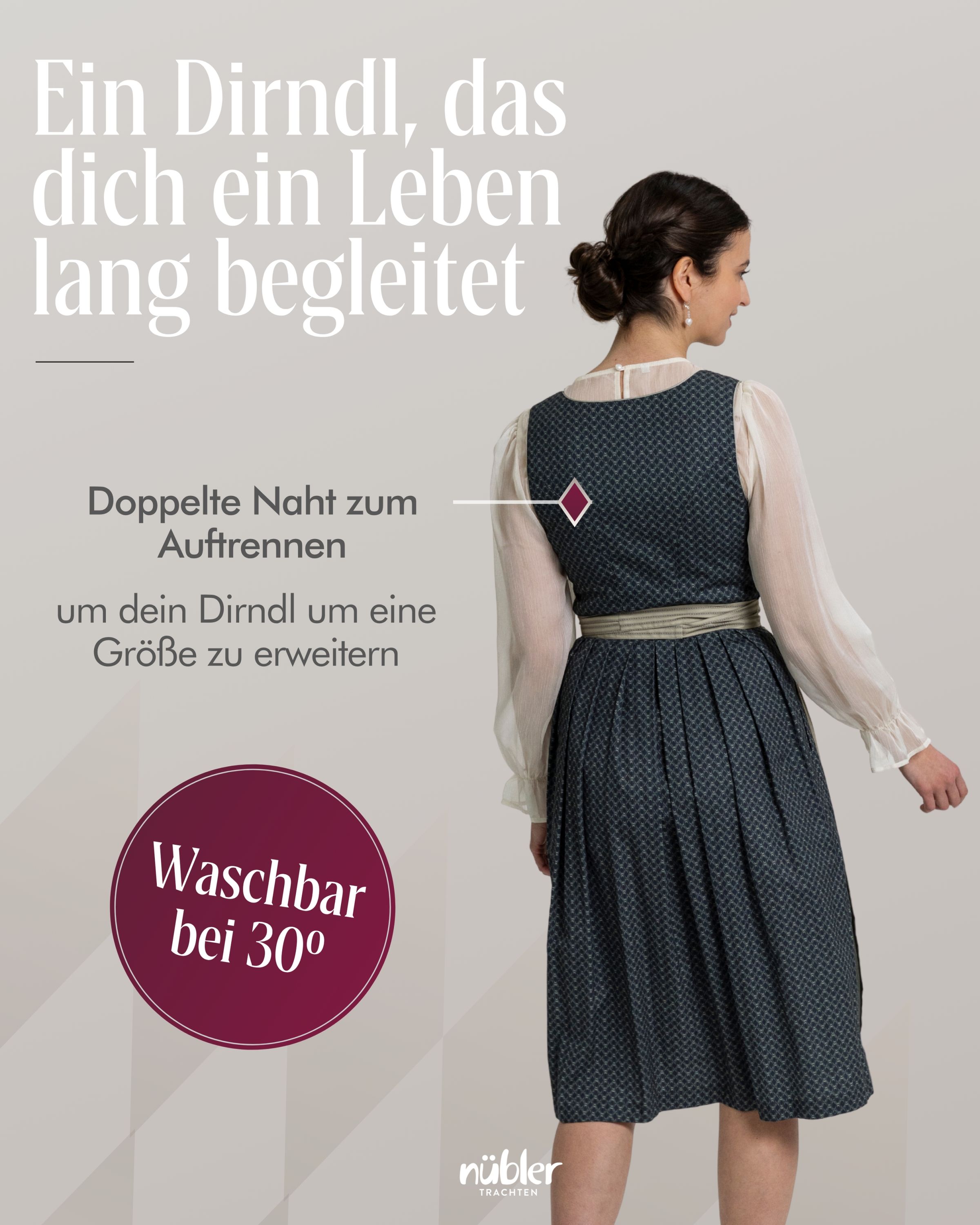 Midi Dirndl Emily in Schiefer