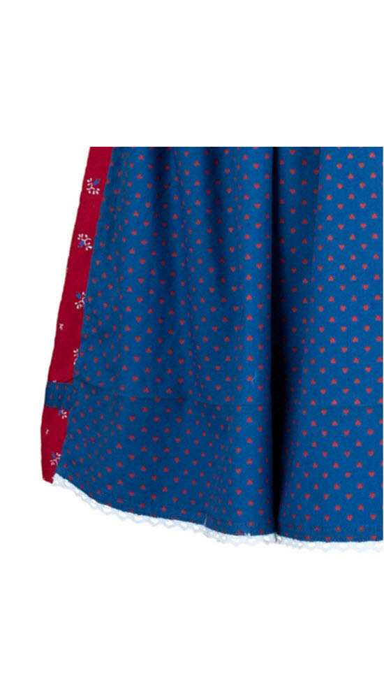Kinderdirndl Emilia in Rot Blau, 3-teiliges Set