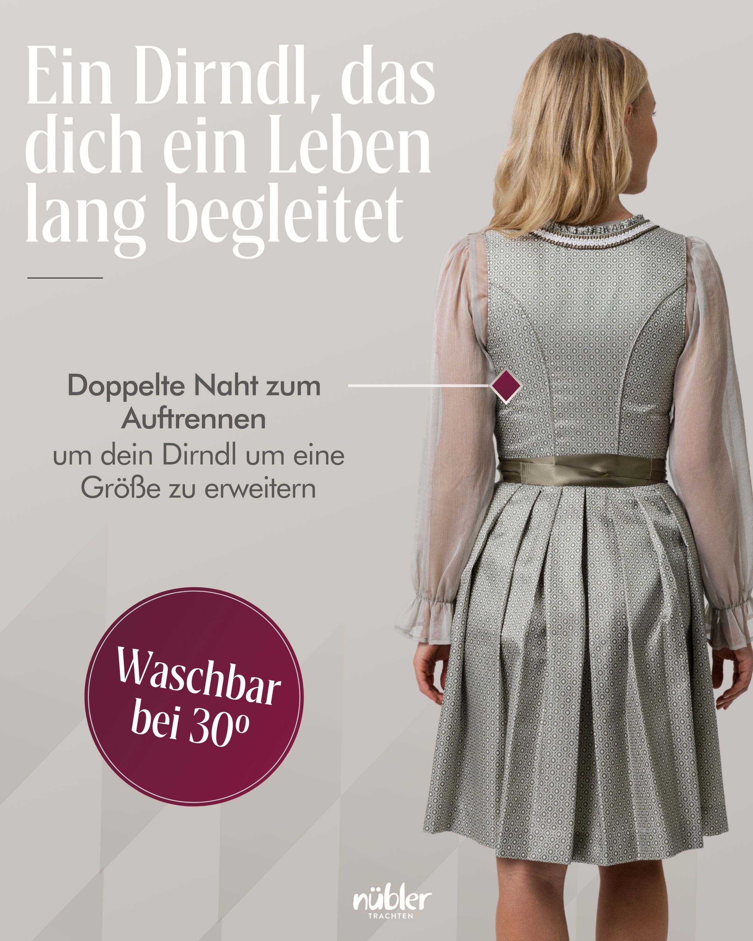 Mini Dirndl Vivian in Grün von Nübler