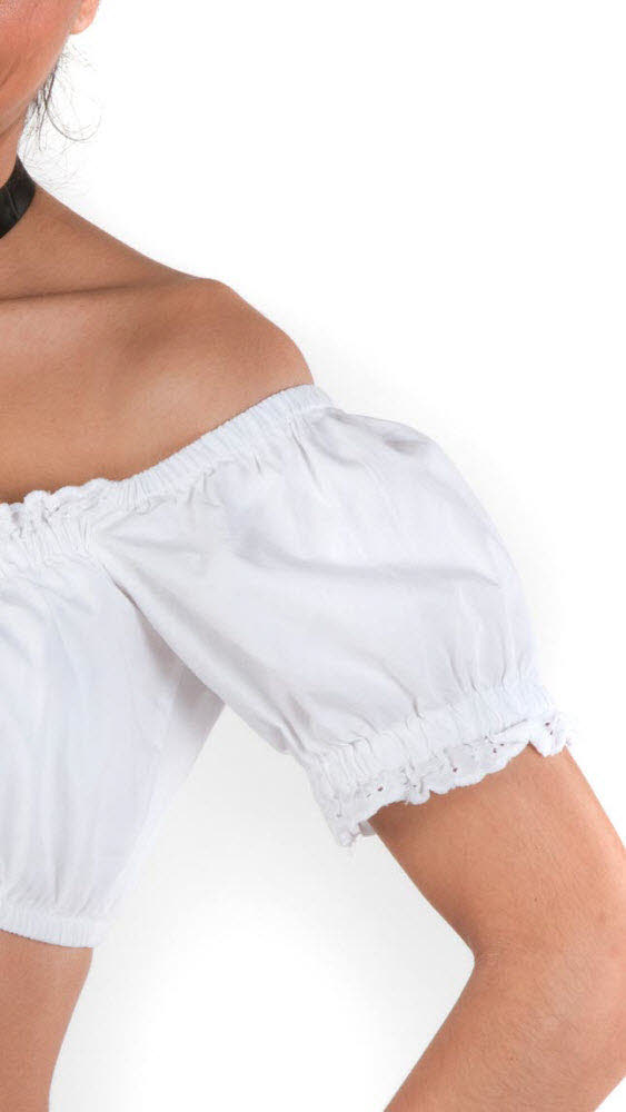 Dirndlbluse Kurzarm Cleopatra in Weiß von Nübler