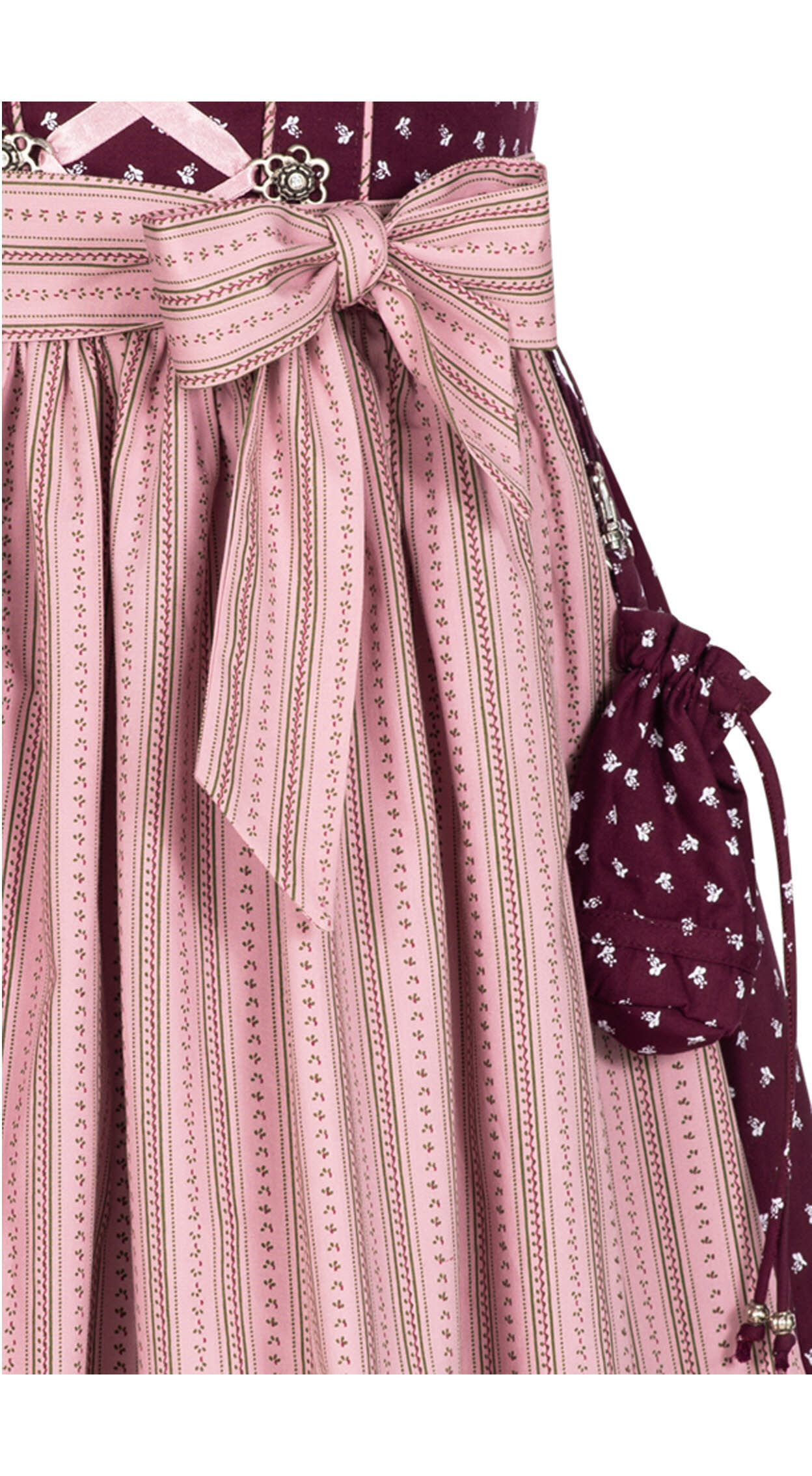 Kinderdirndl Nabilia in Weinrot, 3-teiliges Set