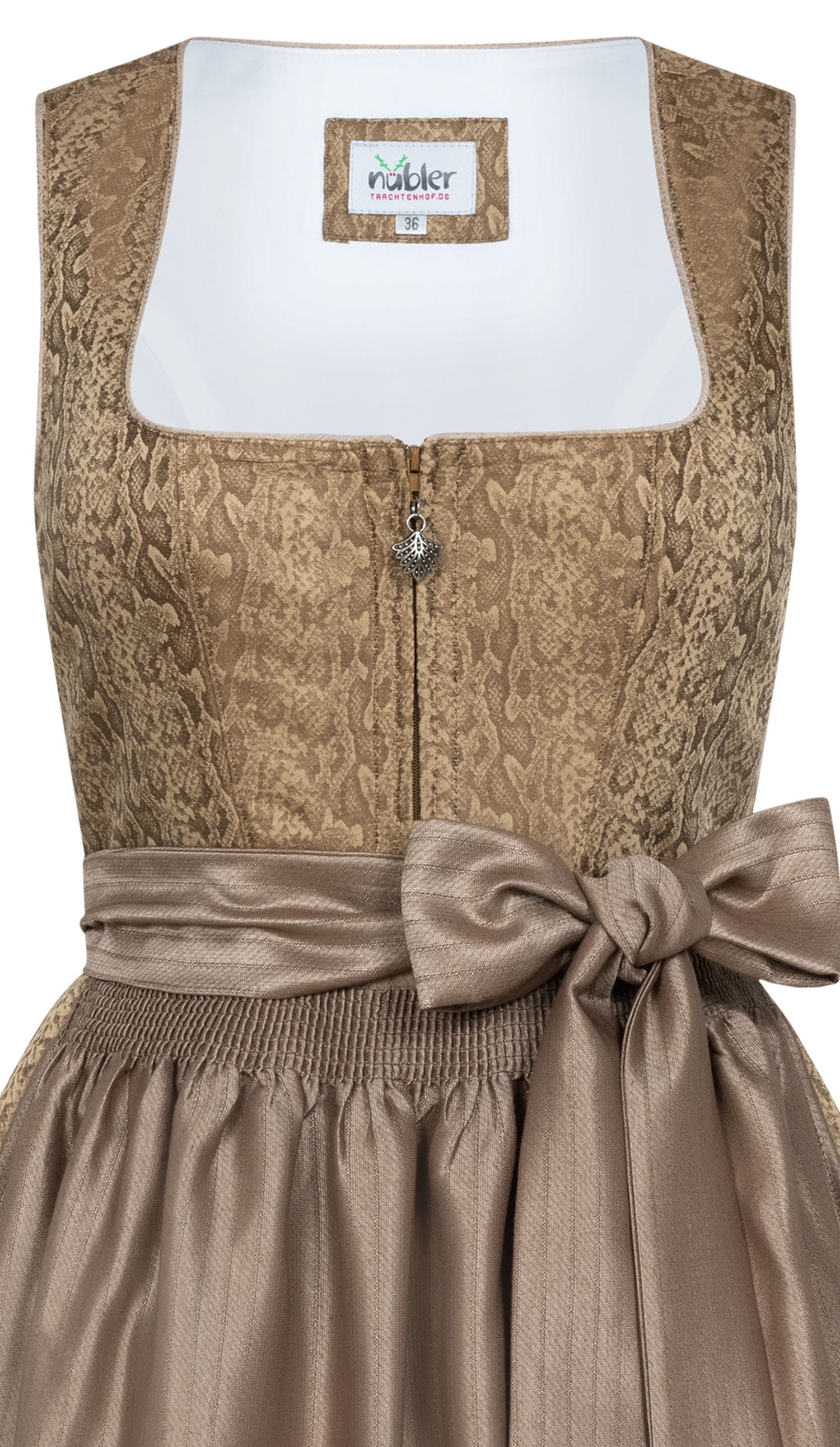 Midi Dirndl Frieda in Goldbraun von Nübler