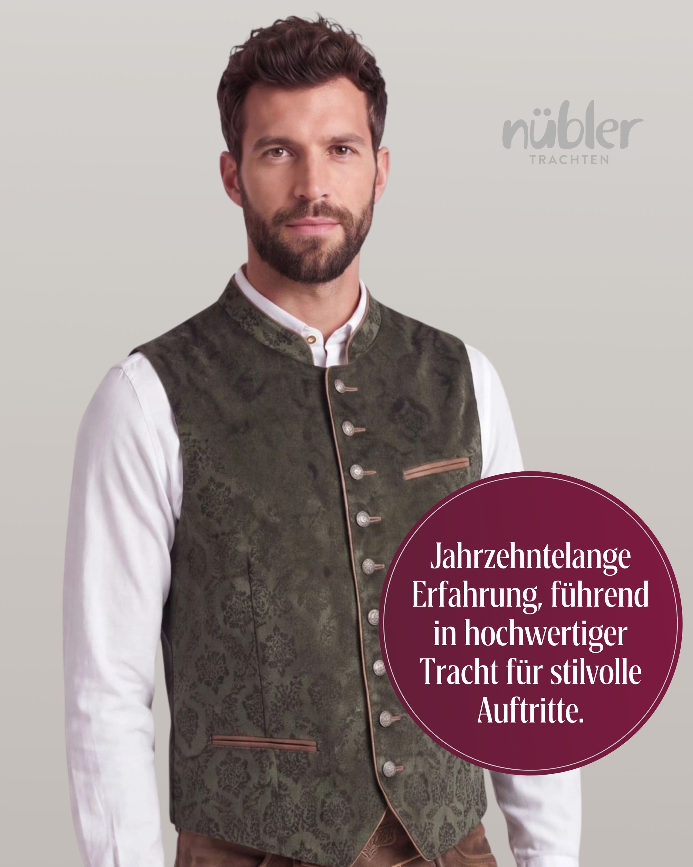 Trachtenweste Kilian in Oliv von Nübler