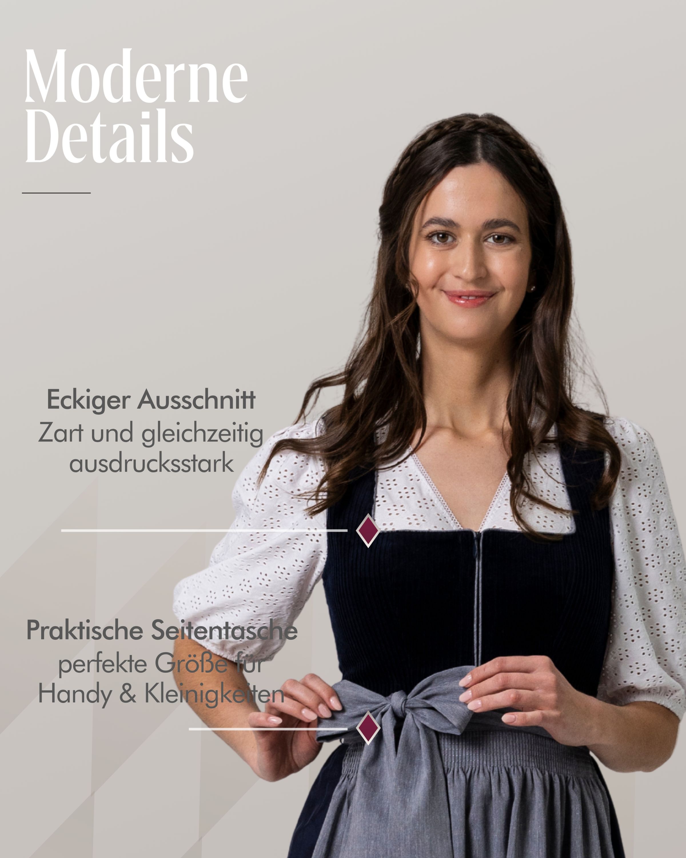 Maxi Dirndl Florentine in Saphirblau