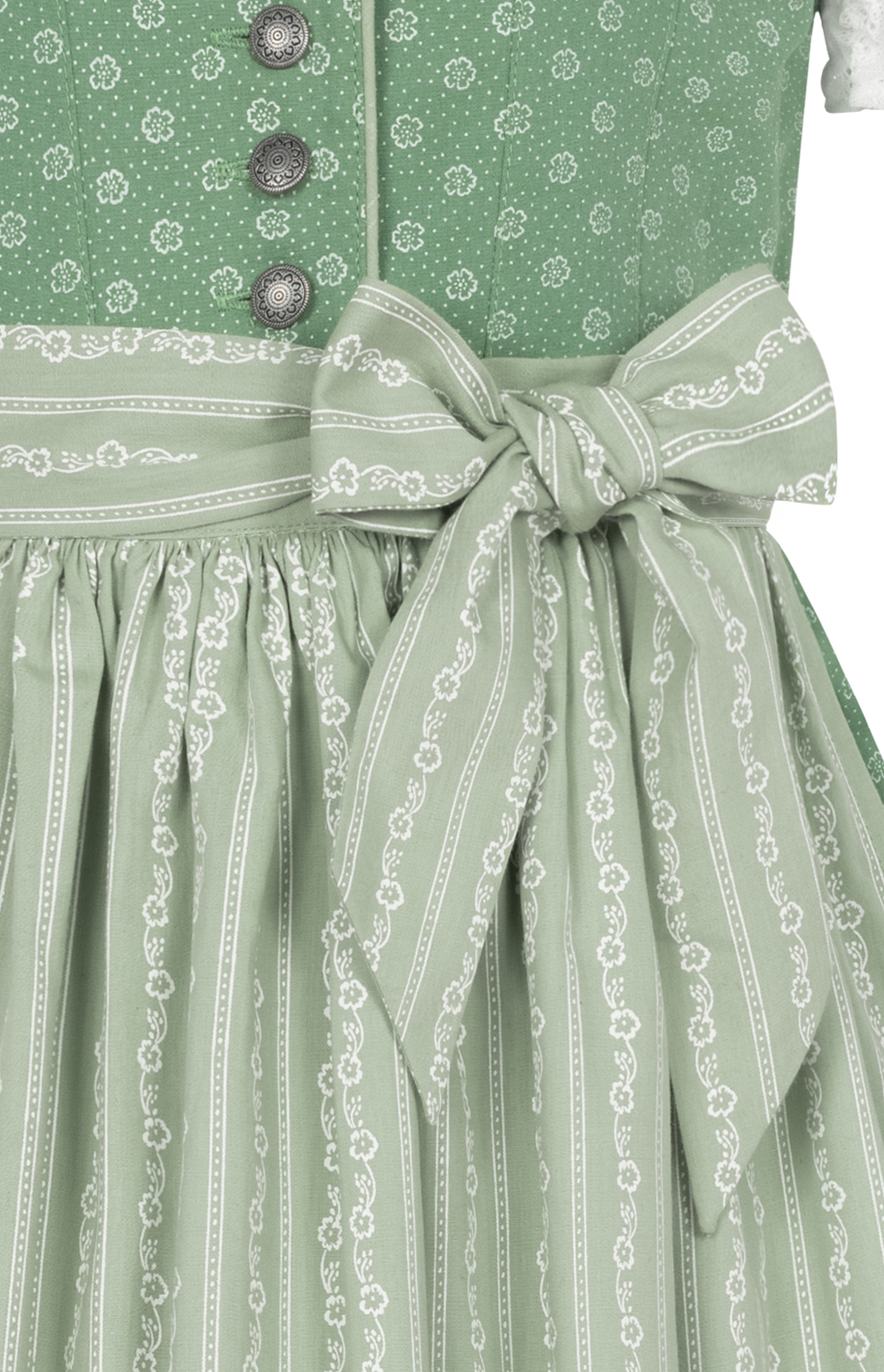Kinderdirndl Flores in Almgrün, 3-teiliges Set