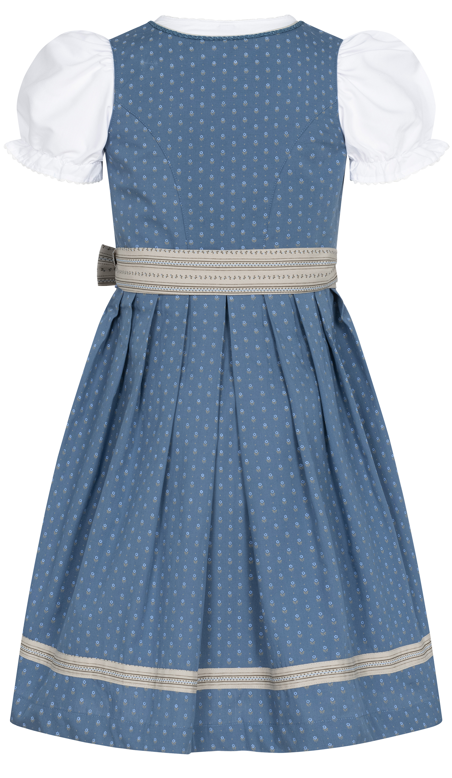 Kinderdirndl Felicitas in Rauchblau, 3-teiliges Set