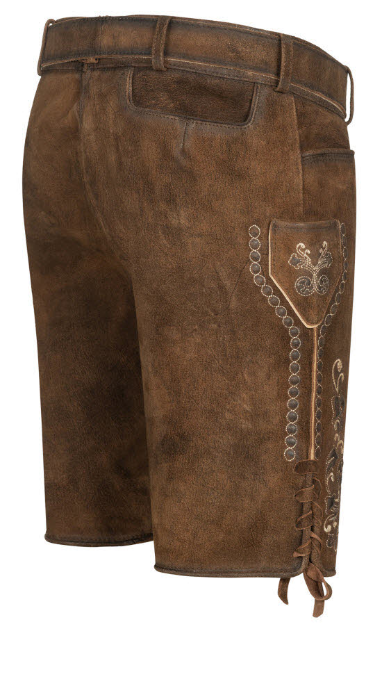 Lederhose kurz Manfred in Braun von Nübler