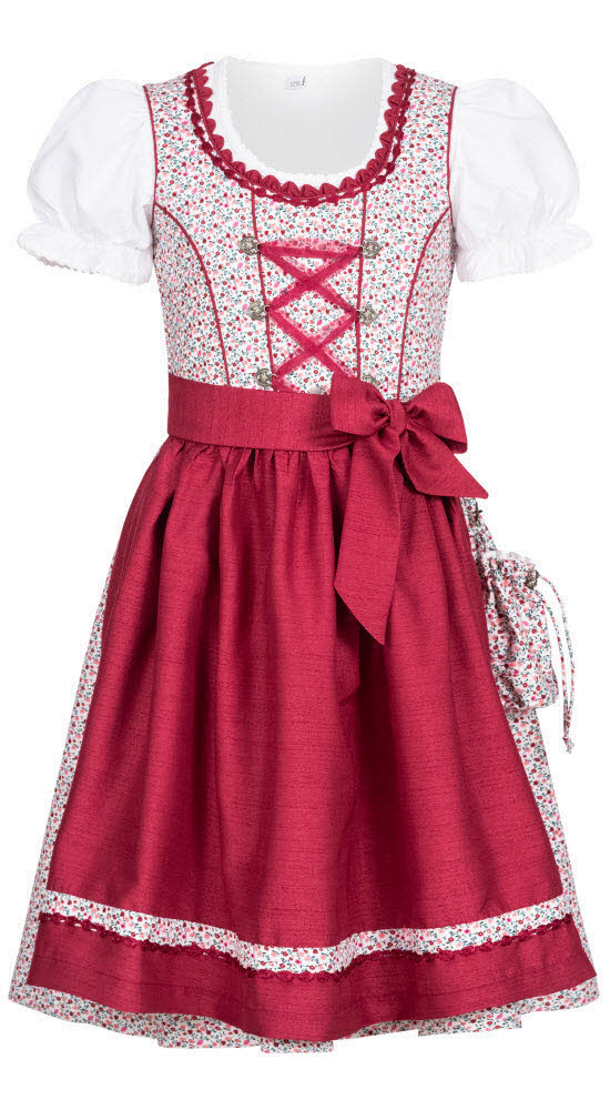 Kinderdirndl 3-teilig Doris in Beere von Nübler Größe 86
