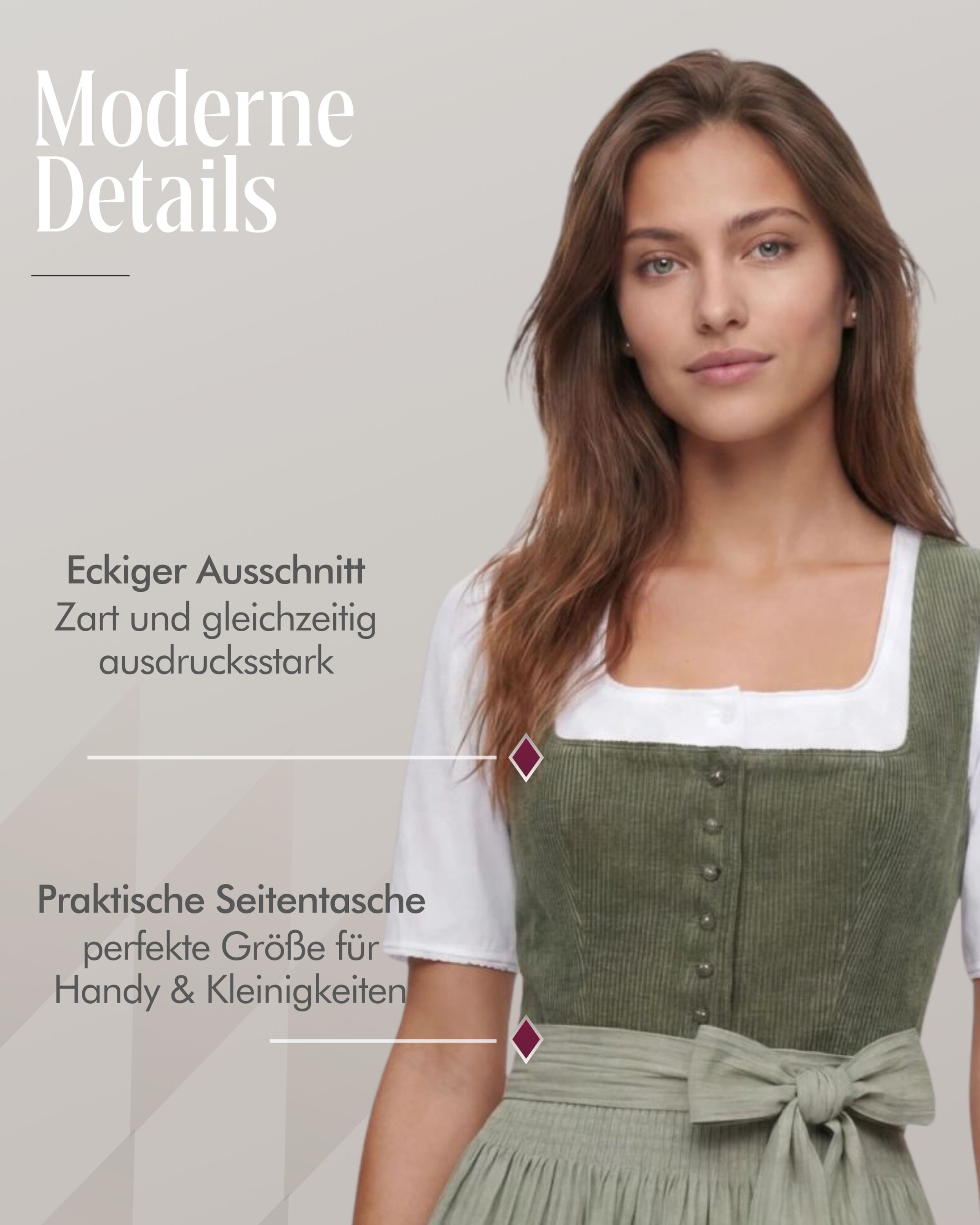 Midi Dirndl Kira in Oliv
