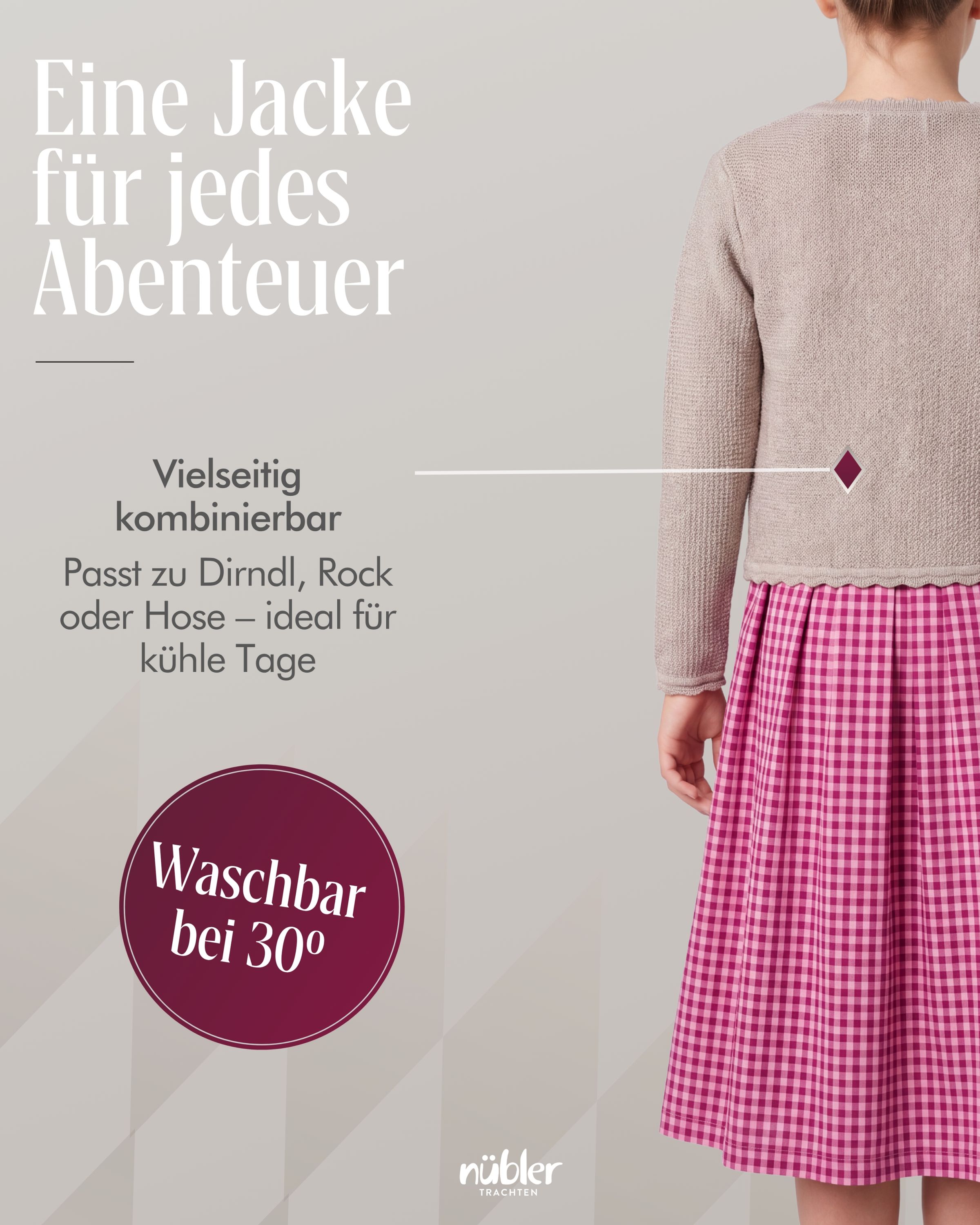 Kinderstrickjacke Yvonne in Natur von Nübler