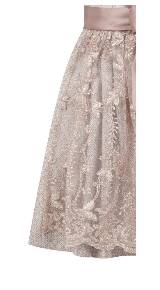 Kinderdirndl Stella in Taupe, 3-teiliges Set