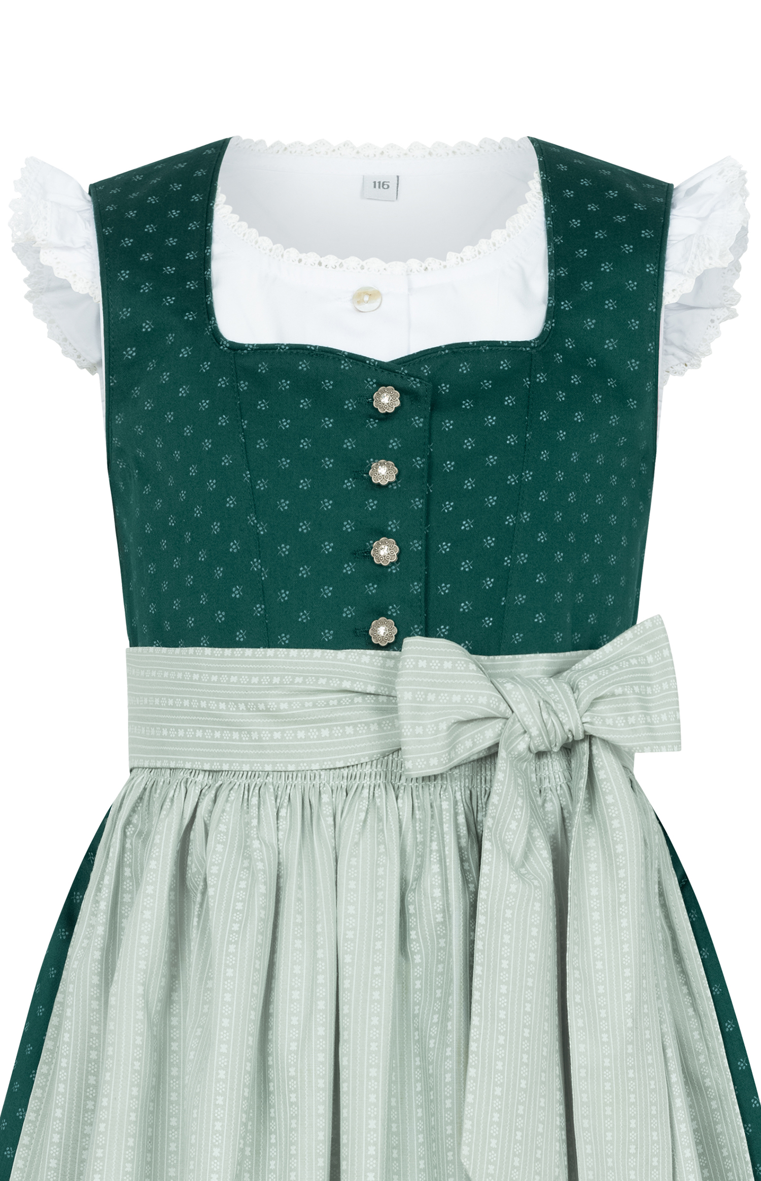 Kinderdirndl Fabia in Tanne-Mint, 3-teiliges Set