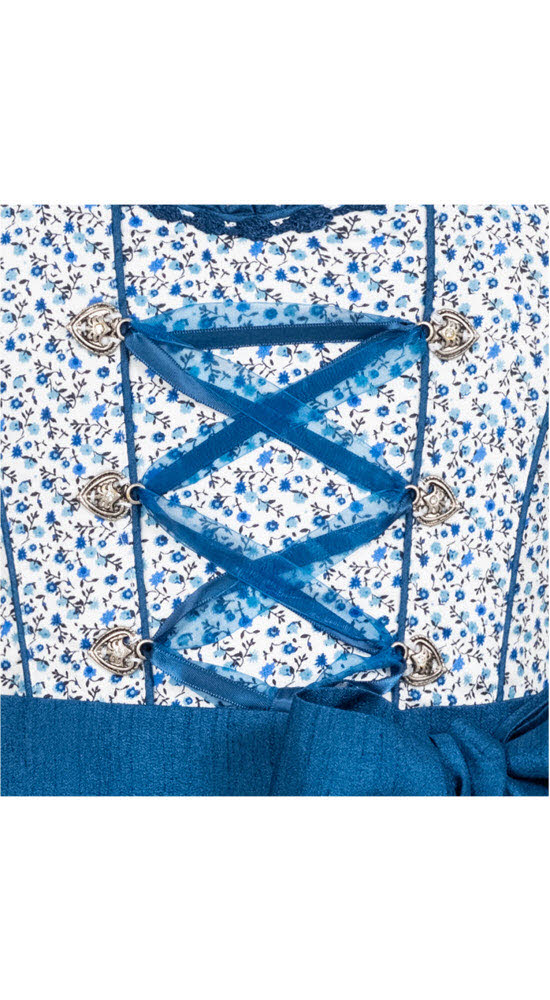 Kinderdirndl Doris in Blau, 3-teiliges Set mit Bluse