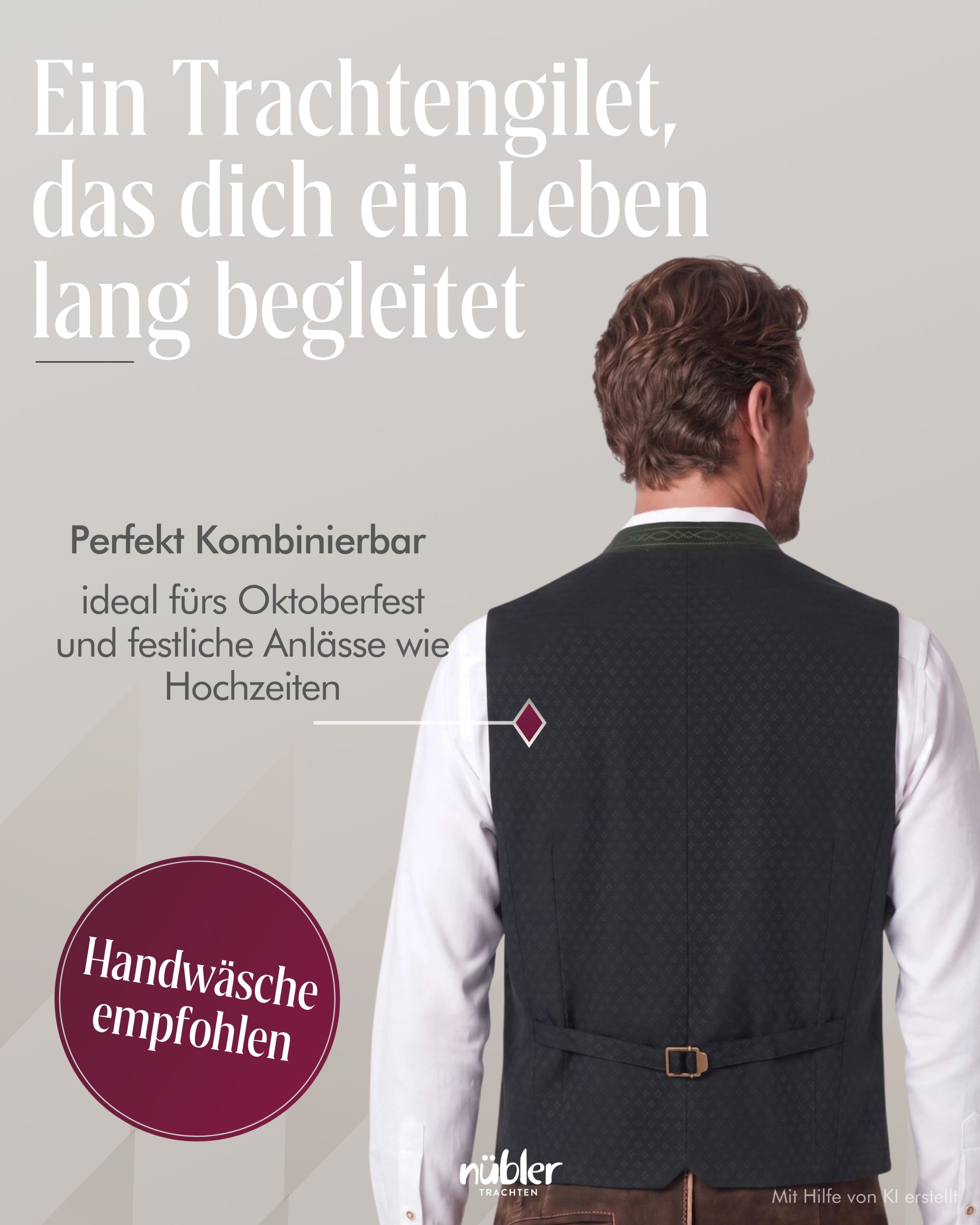 Trachtenweste Karlo in Beere von Nübler