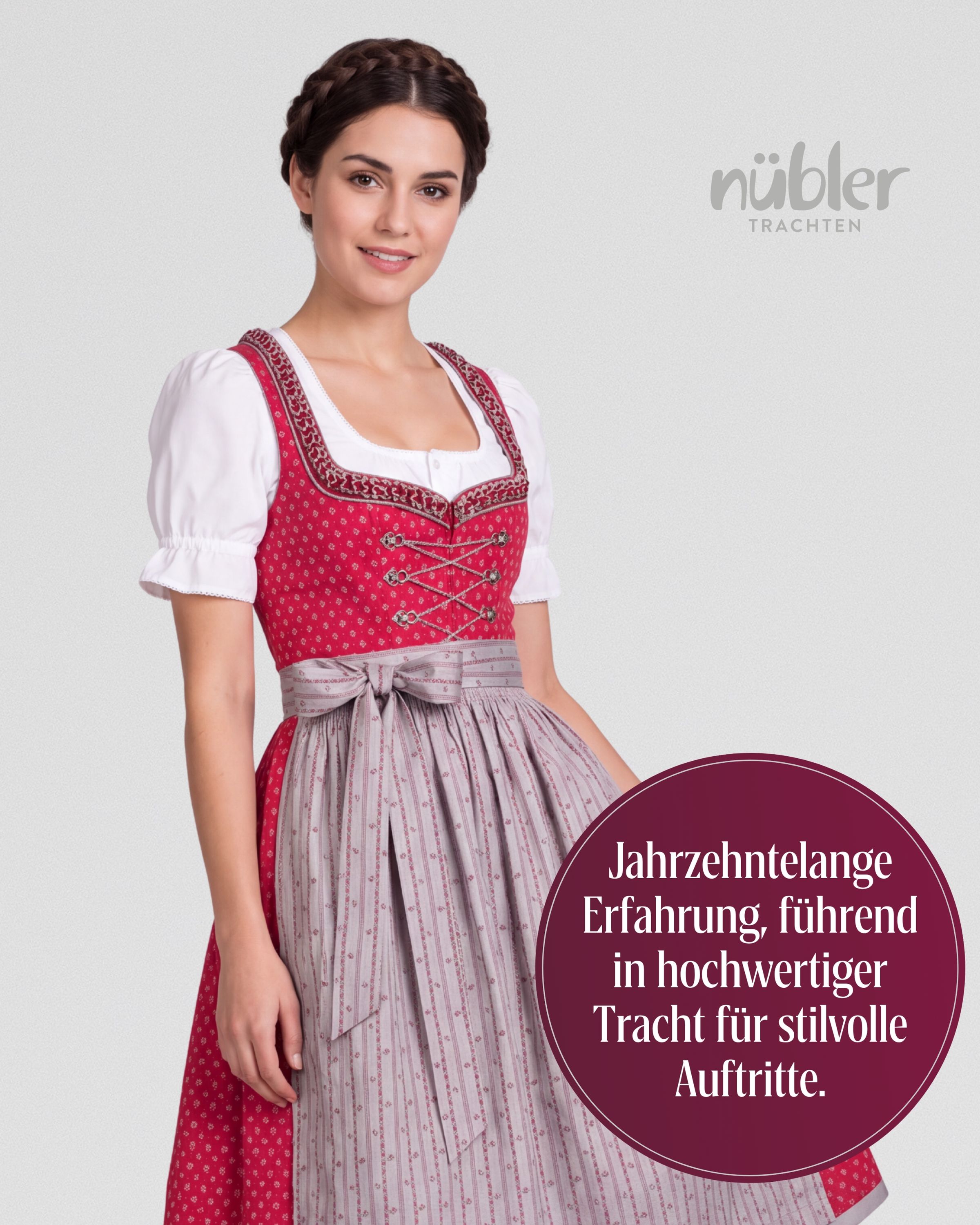Midi Dirndl Terres in Rot von Nübler