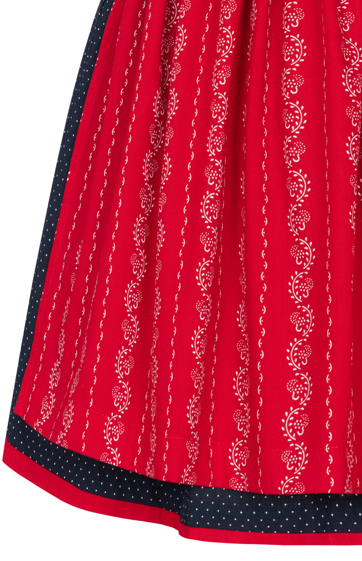 Kinderdirndl Worthersee in Blau Rot, 3-teiliges Set