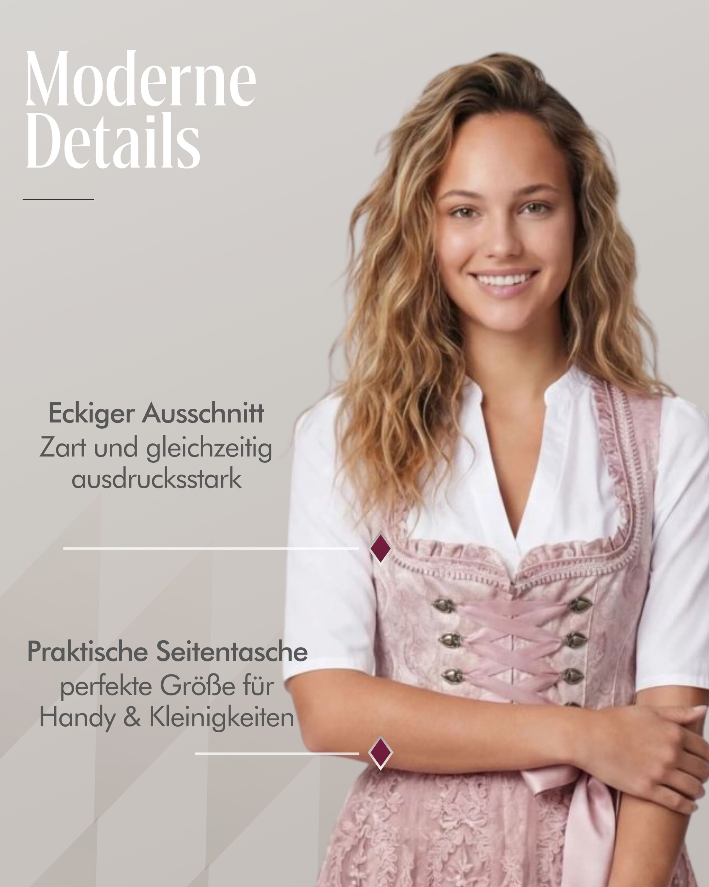 Mini Dirndl Karoline in Taupe