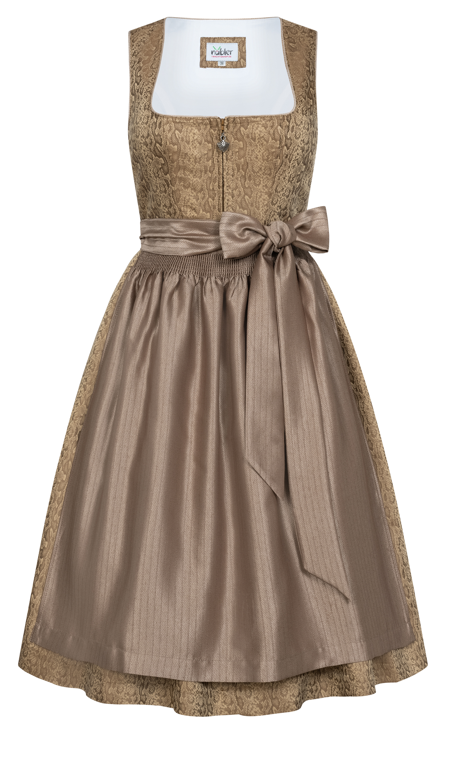 Midi Dirndl Frieda in Goldbraun von Nübler
