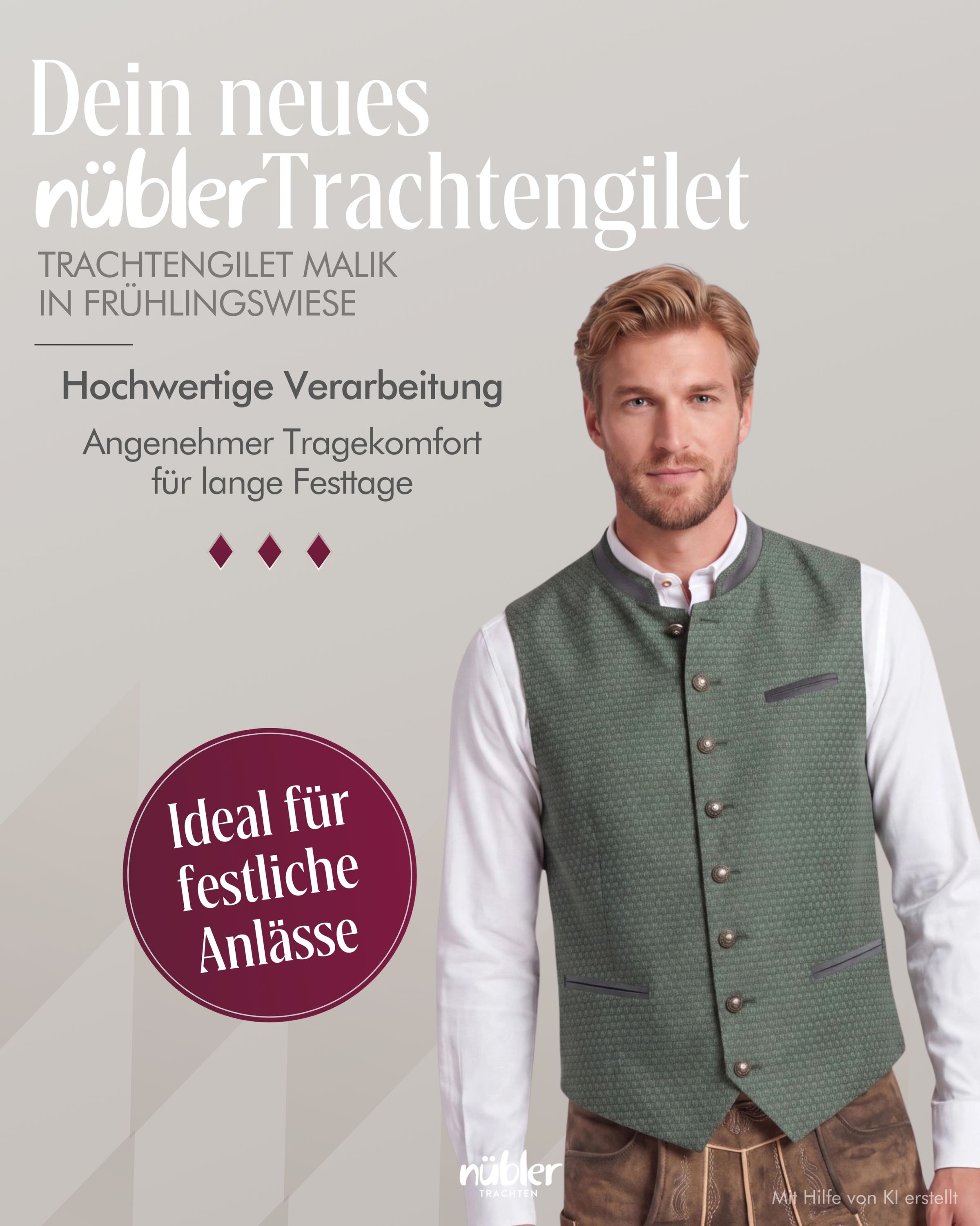 Trachtenweste Malik in Frühlingswiese-Schiefer von Nübler