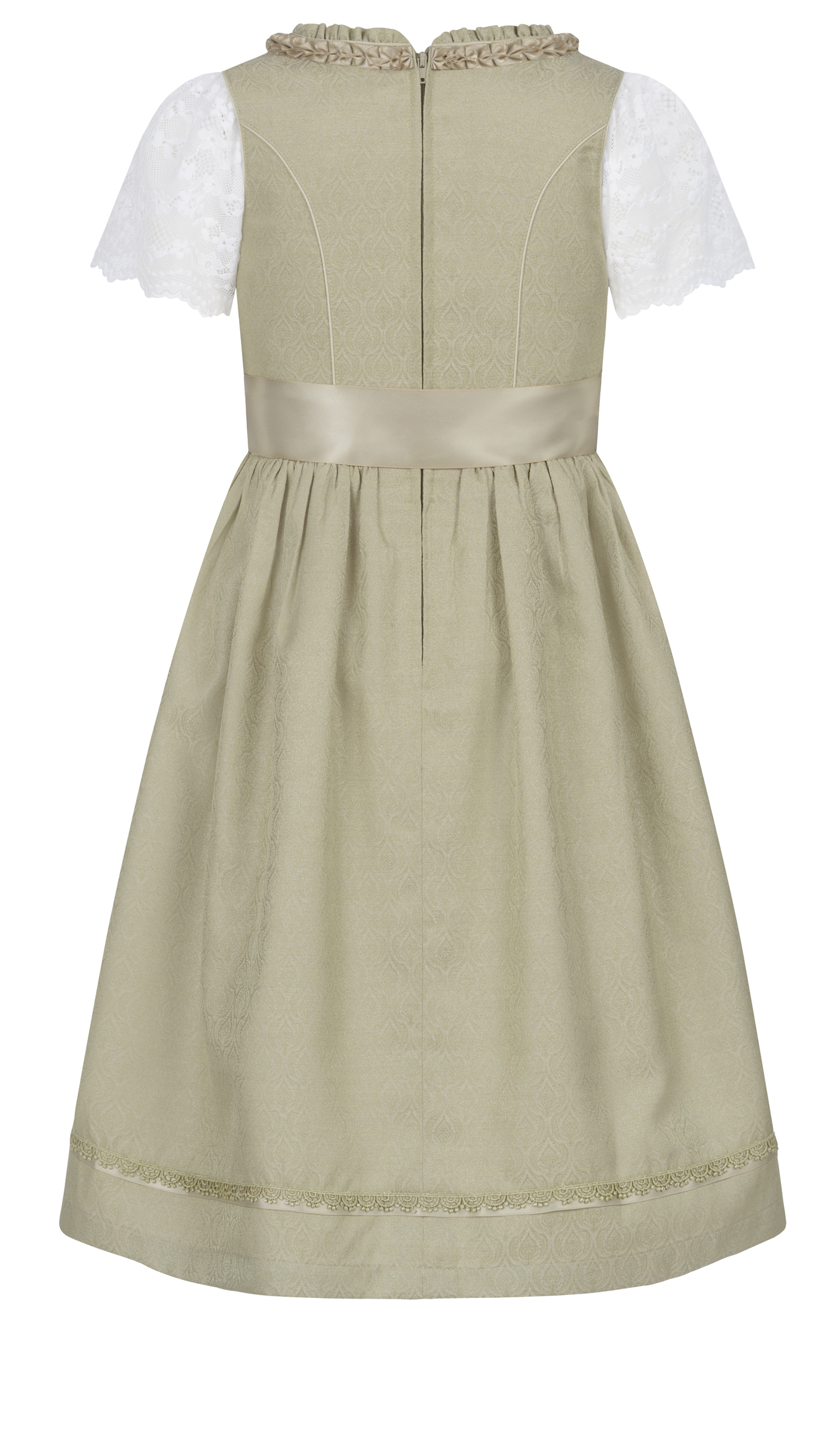 Kinderdirndl Gerhild in Kiwigrün, 3-teiliges Set