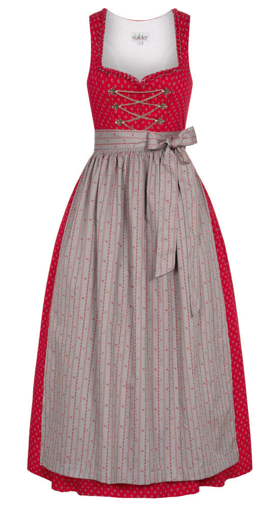 Langes Dirndl Thea in Rot von Nübler