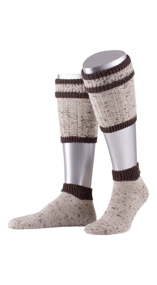 Loferl-Set kurz mit Socken in Natur-Braun meliert von Dirks Größe 142